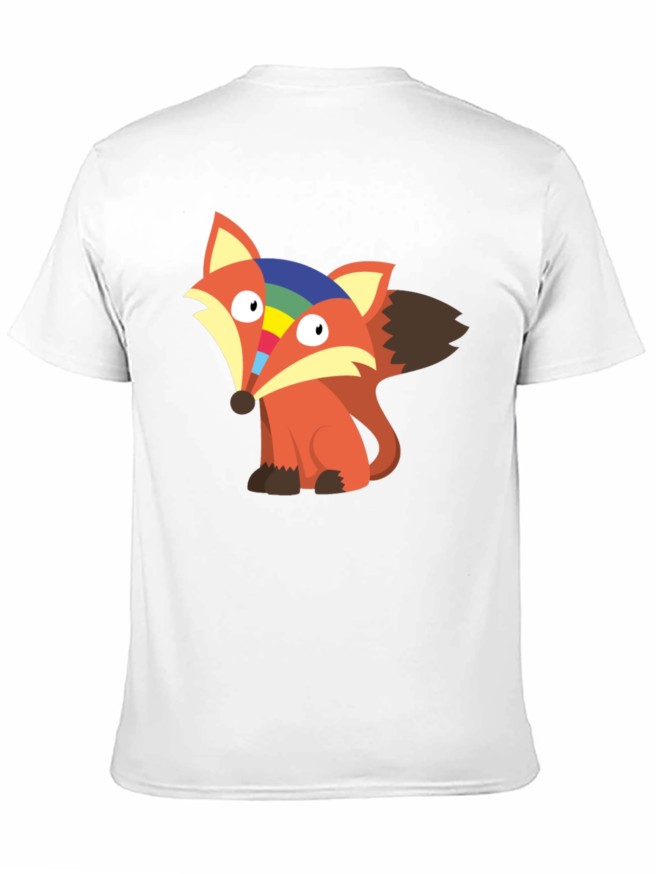 Rainbow Fox Graphic Tee - Unisex Cotton T-Shirt