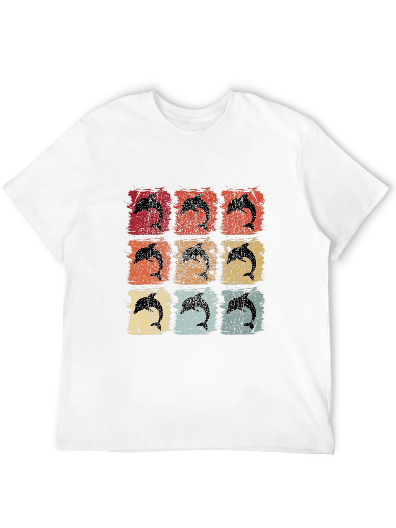 Retro Dolphin Grid T-Shirt