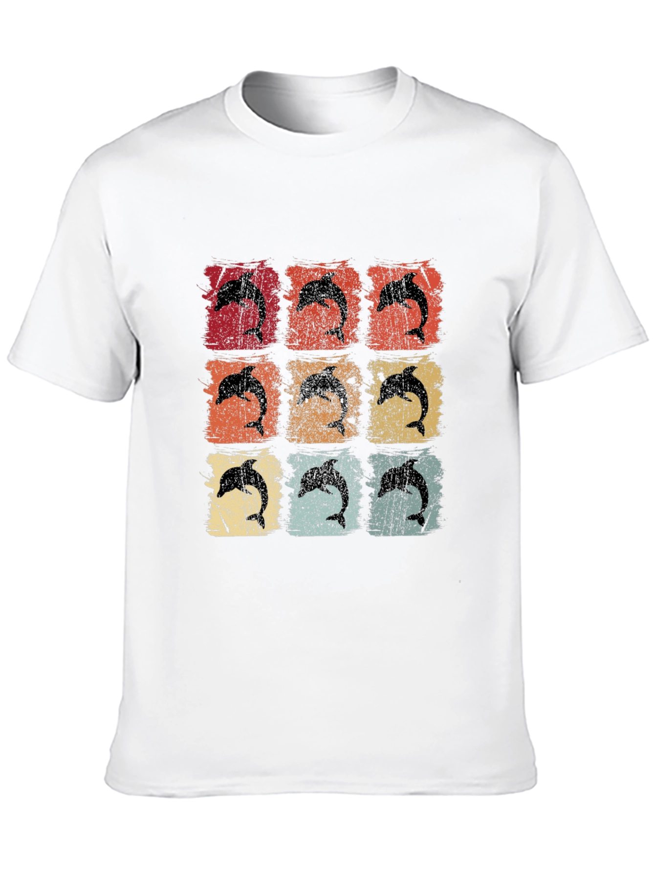 Retro Dolphin Grid T-Shirt