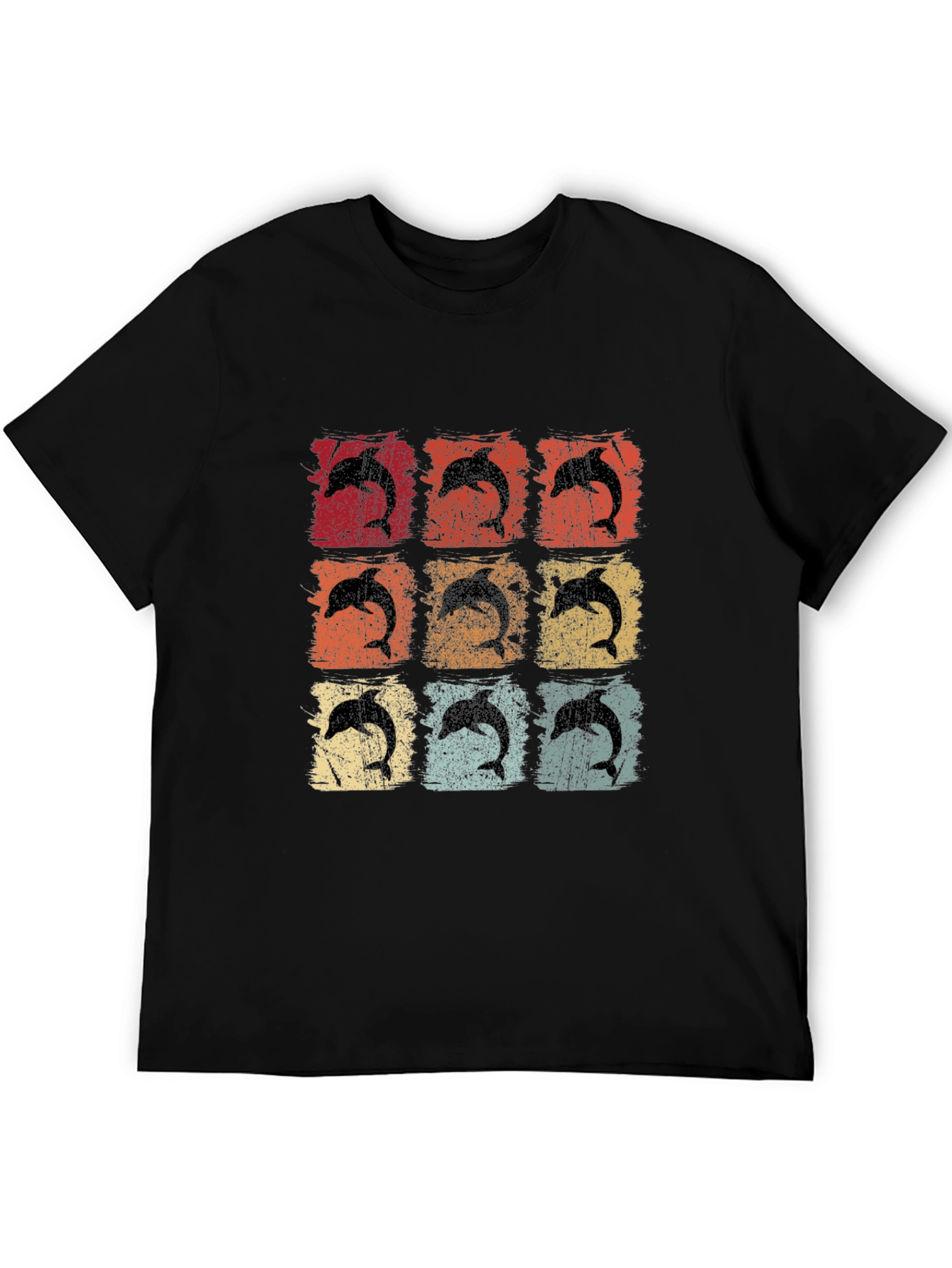 Retro Dolphin Grid T-Shirt