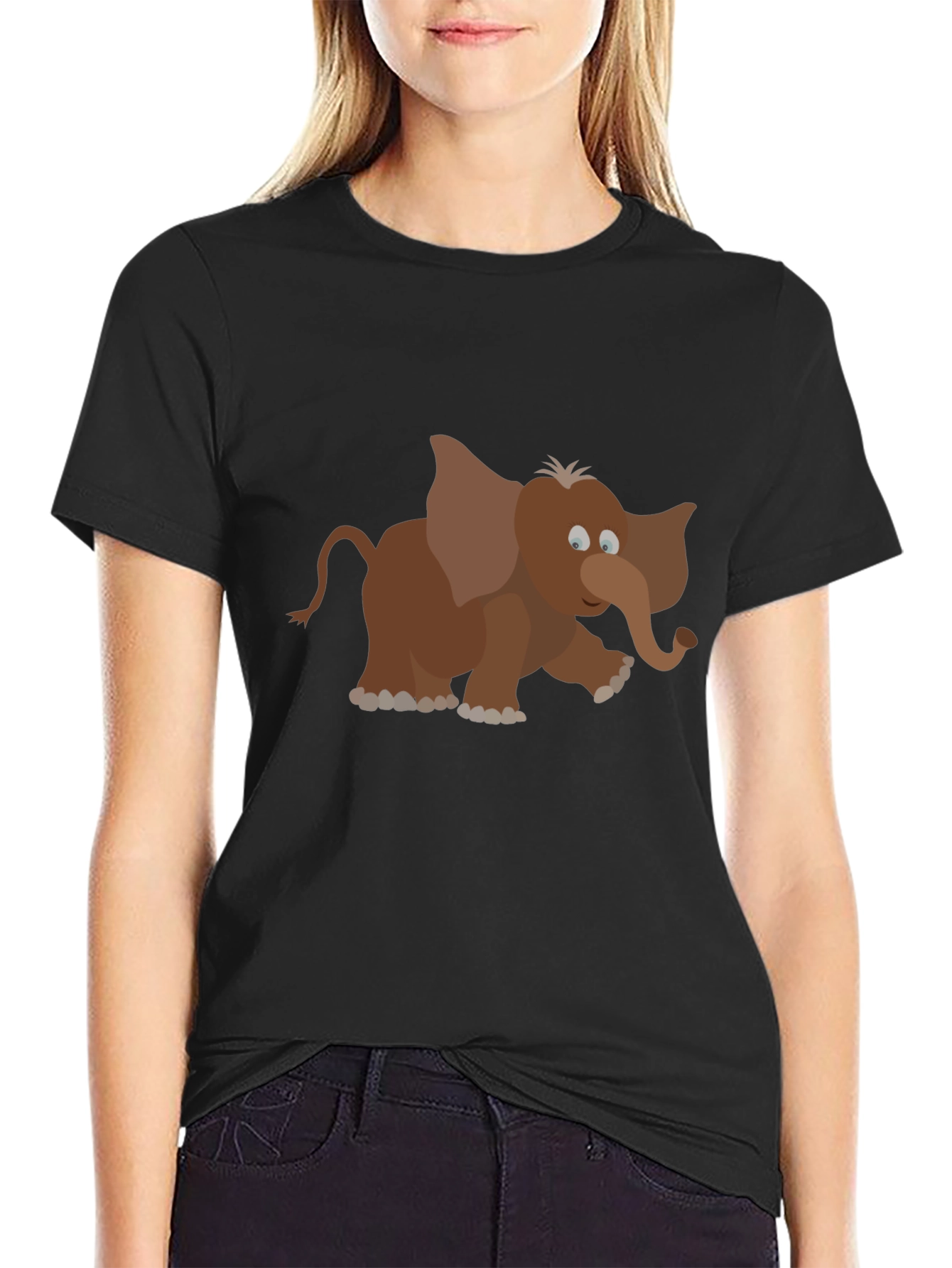 Elephant Cartoon Graphic T-Shirt