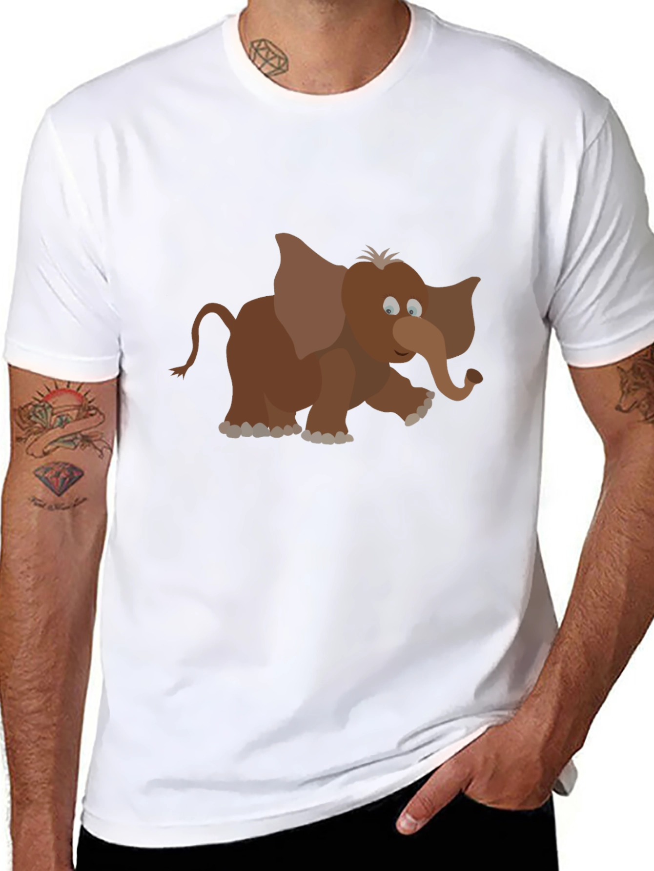 Elephant Cartoon Graphic T-Shirt