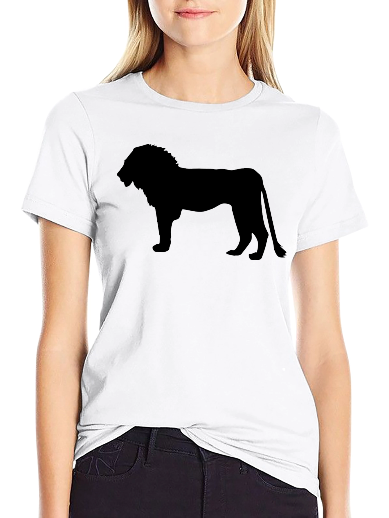 Lion Silhouette Black T-Shirt