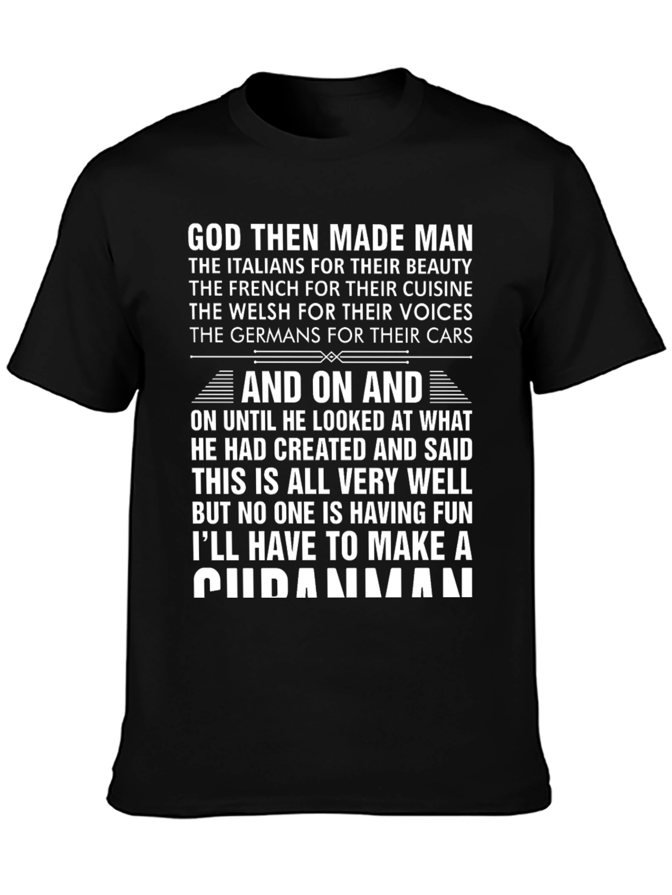 Humorous God Made Man T-Shirt