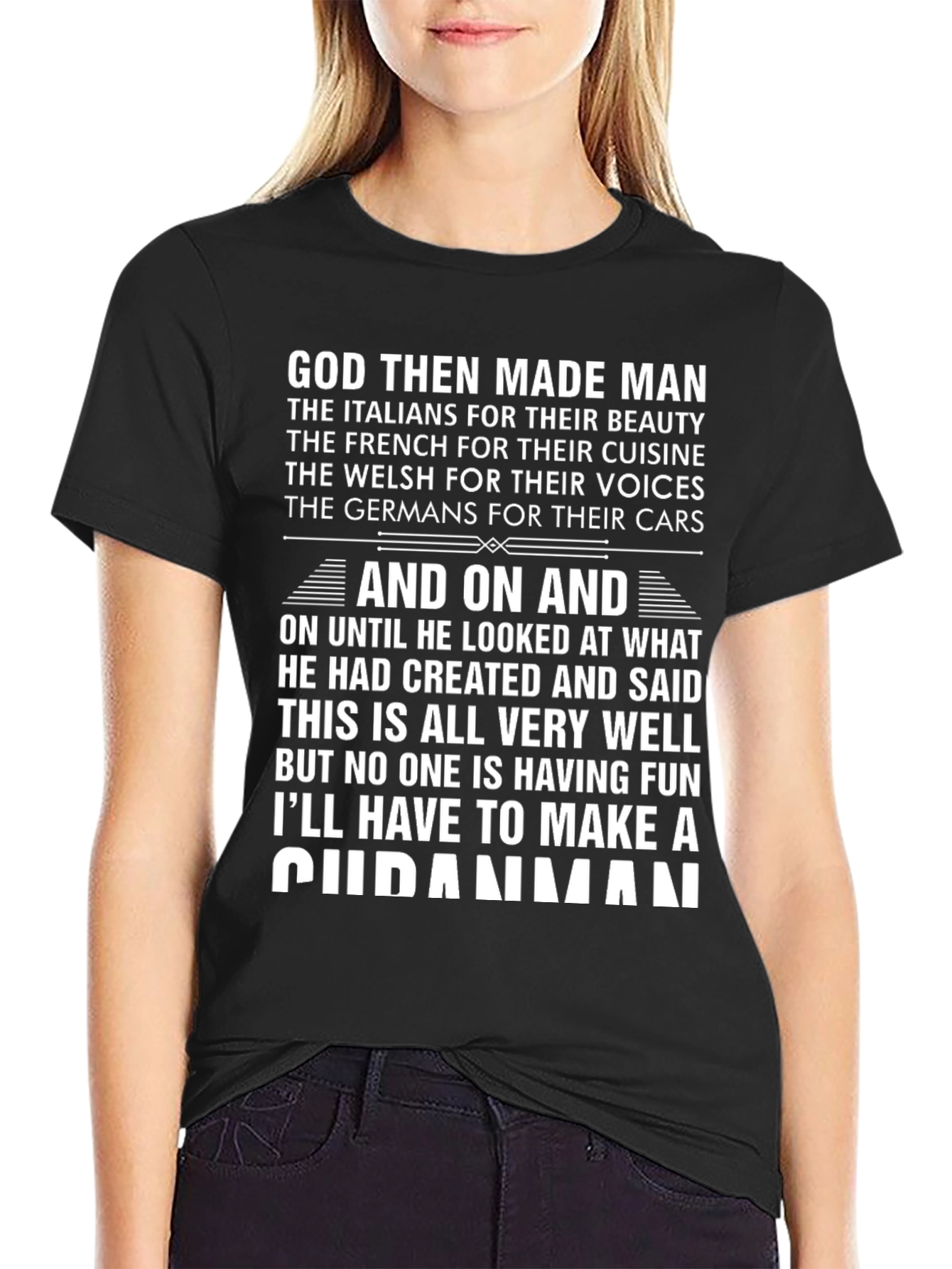 Humorous God Made Man T-Shirt