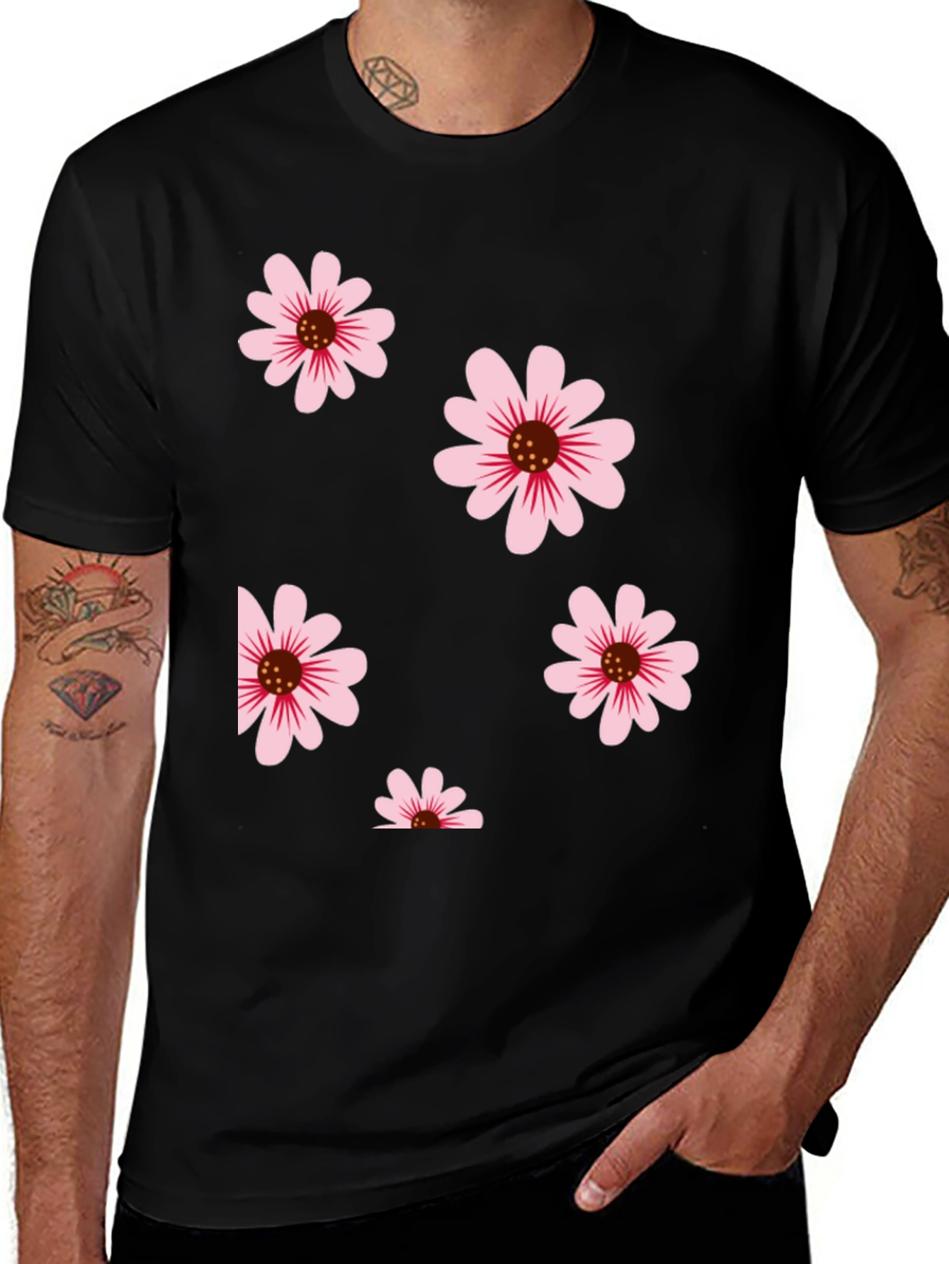 Floral Black T-Shirt