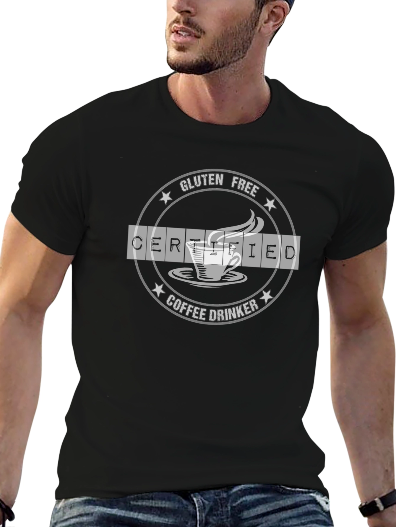 Gluten Free Certified Coffee Drinker Graphic T-Shirt