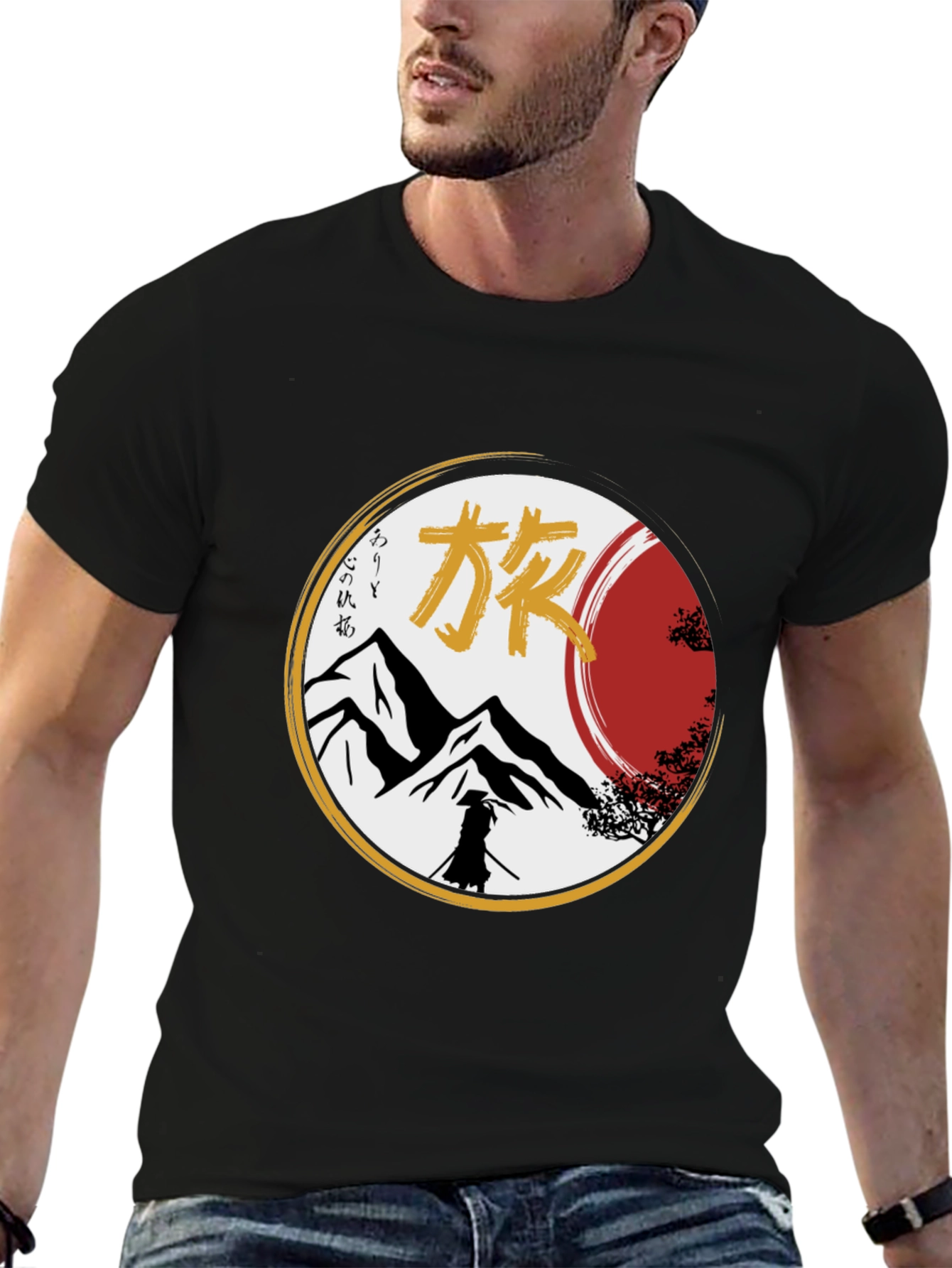Samurai Graphic T-Shirt - Mountain Design