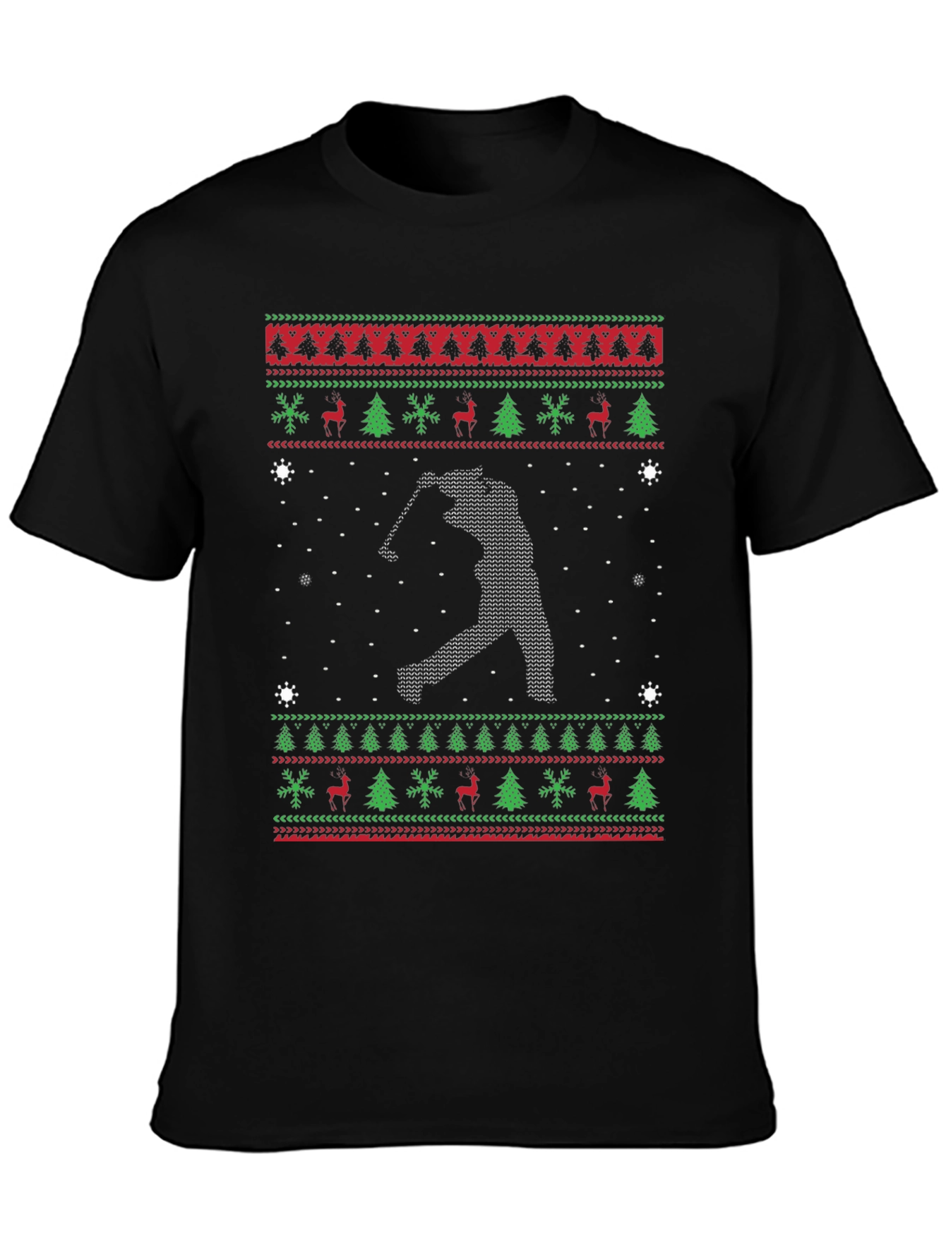 Golf Christmas Sweater Style Tee