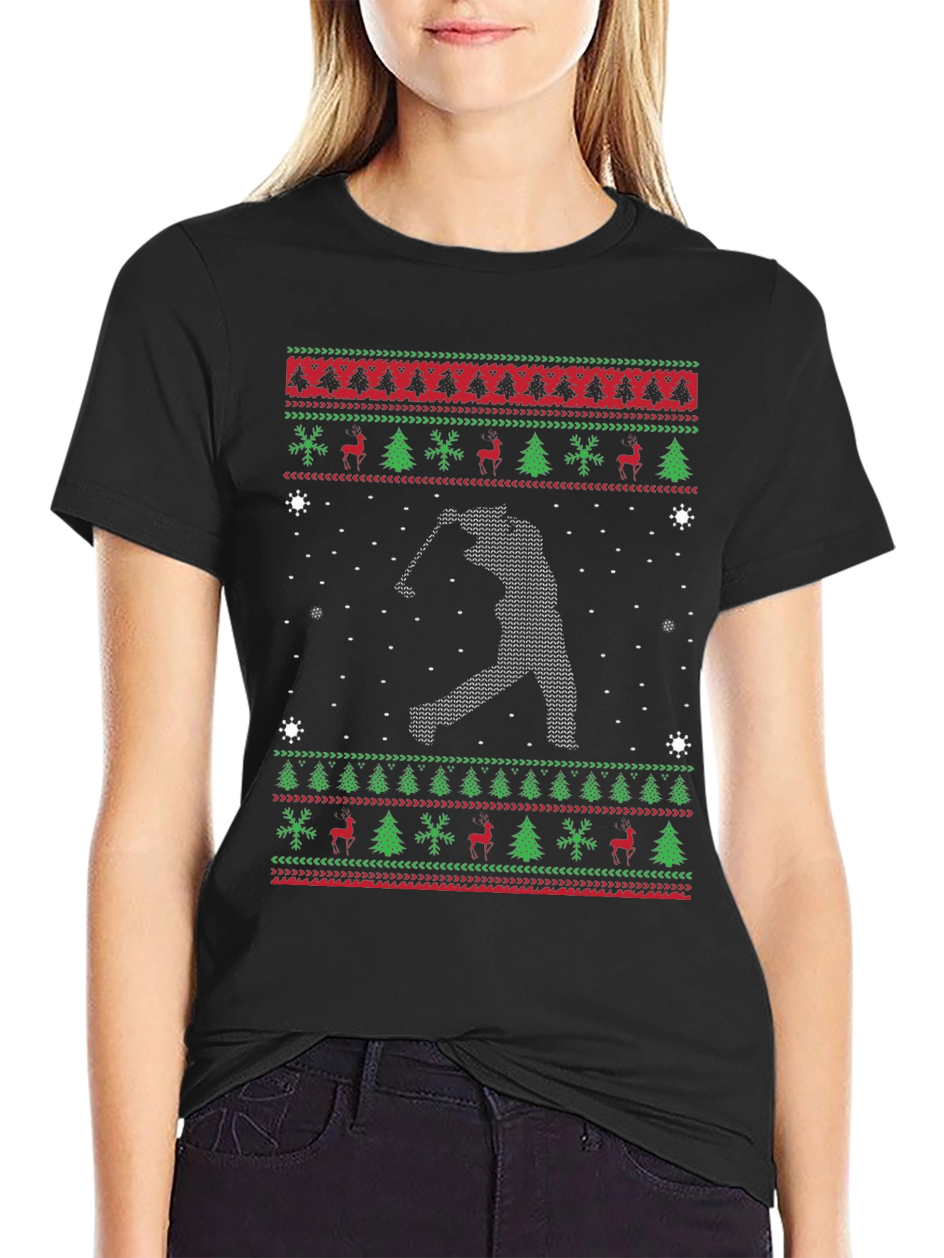 Golf Christmas Sweater Style Tee
