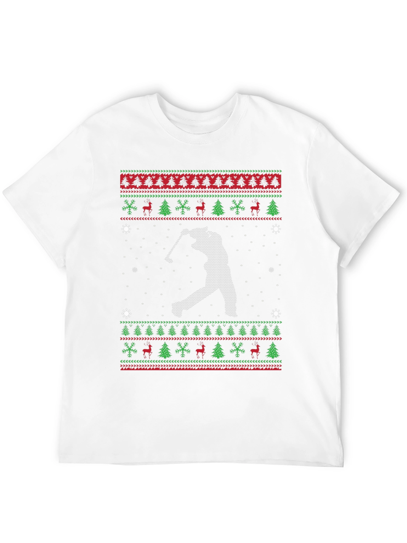 Golf Christmas Sweater Style Tee