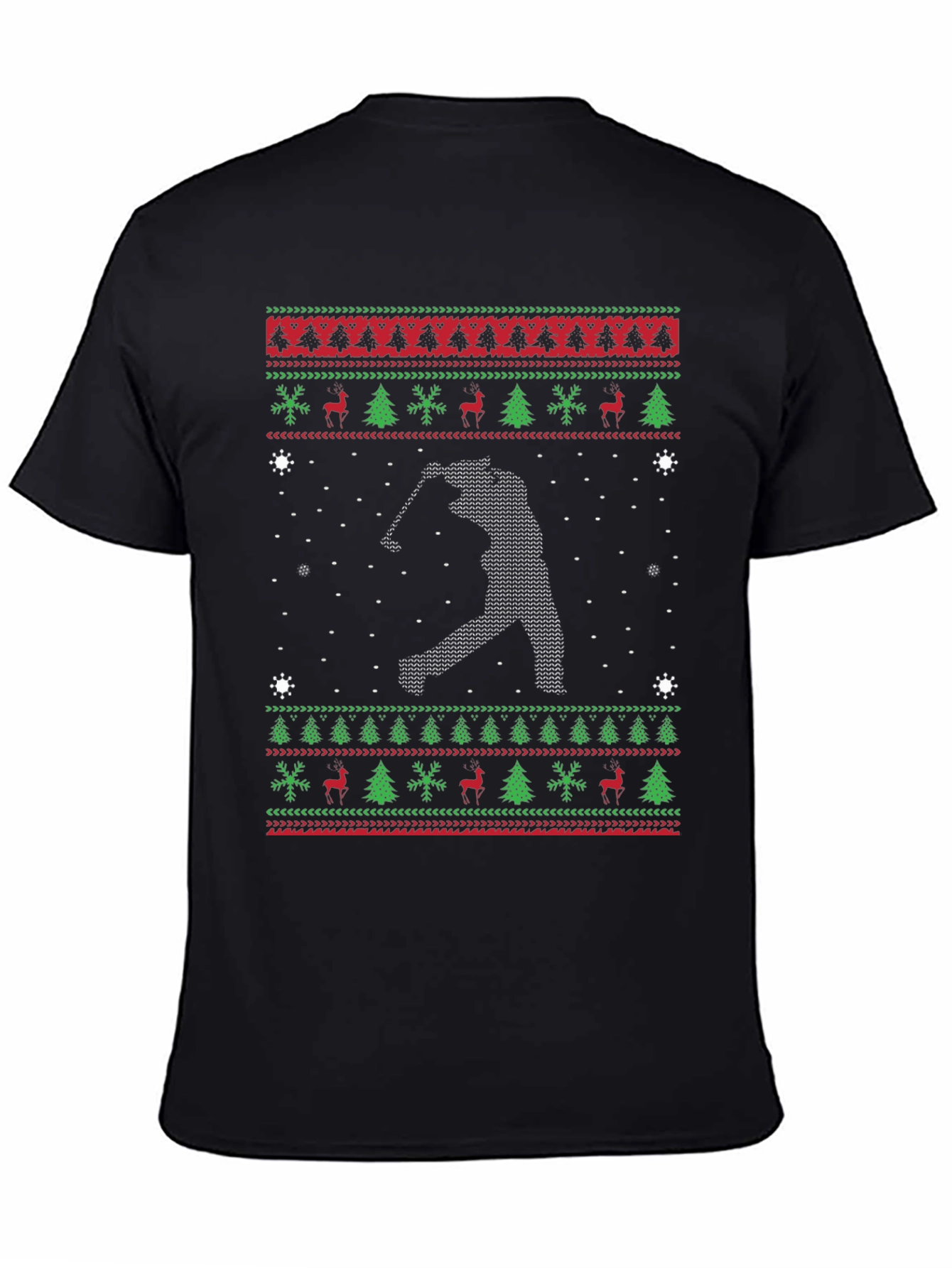 Golf Christmas Sweater Style Tee
