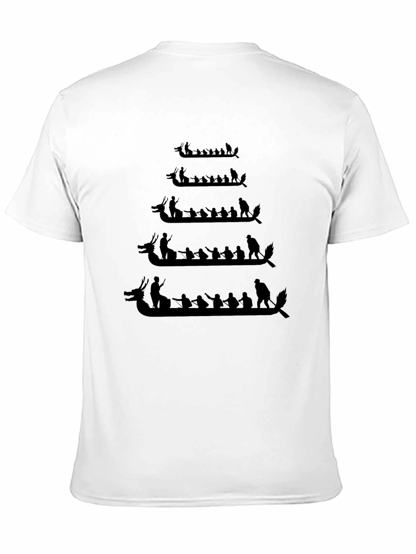 Dragon Boat Race T-Shirt - Black Crew Neck