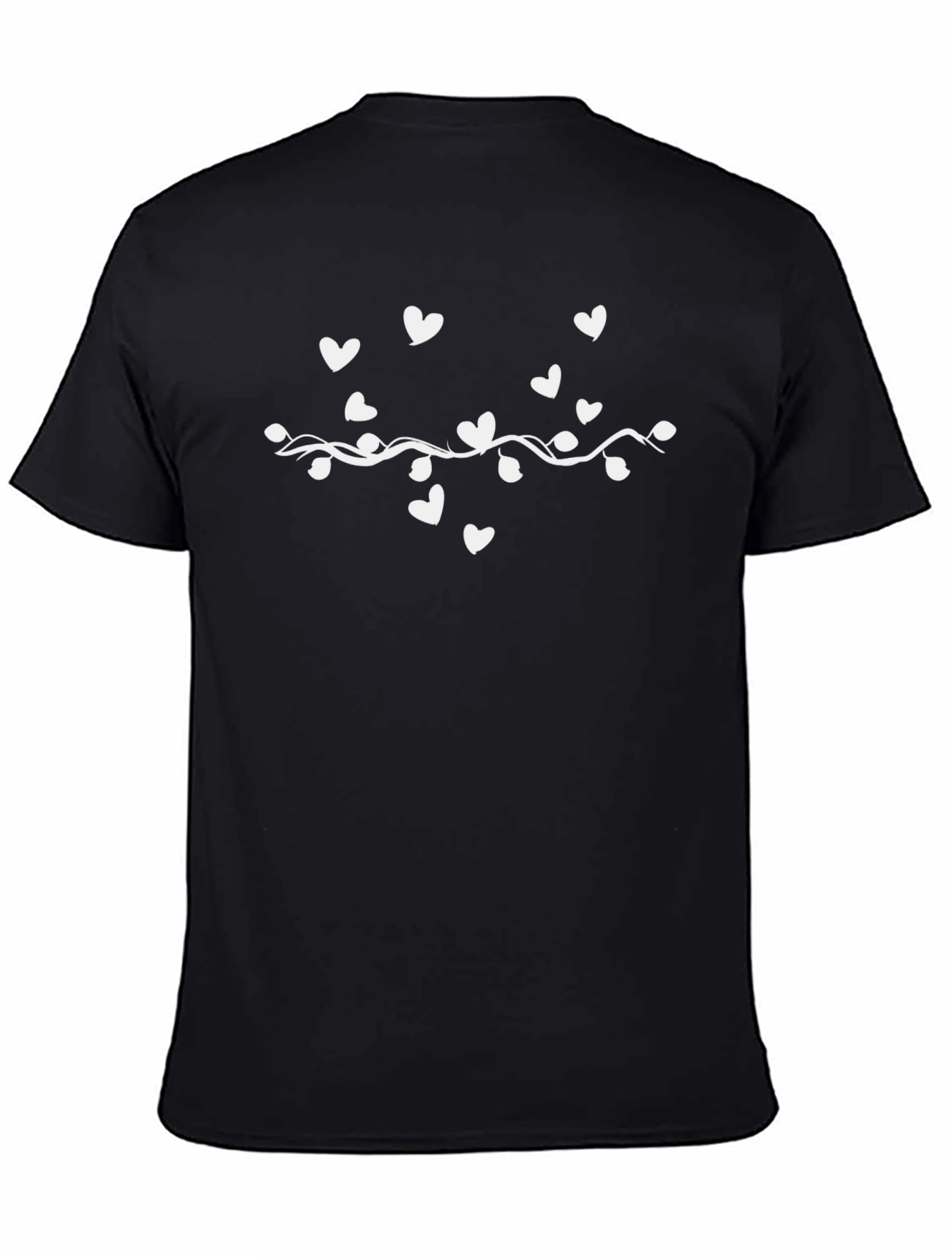 Heart String Tee - Black Crew Neck