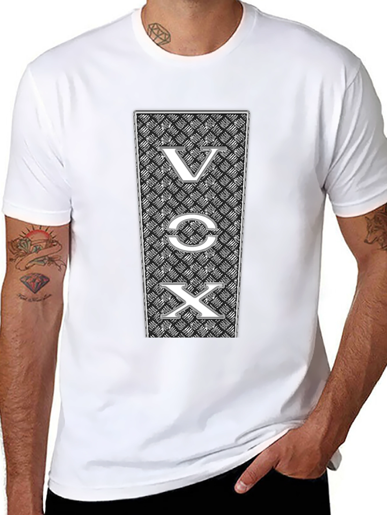 VOX Graphic Print Black T-Shirt