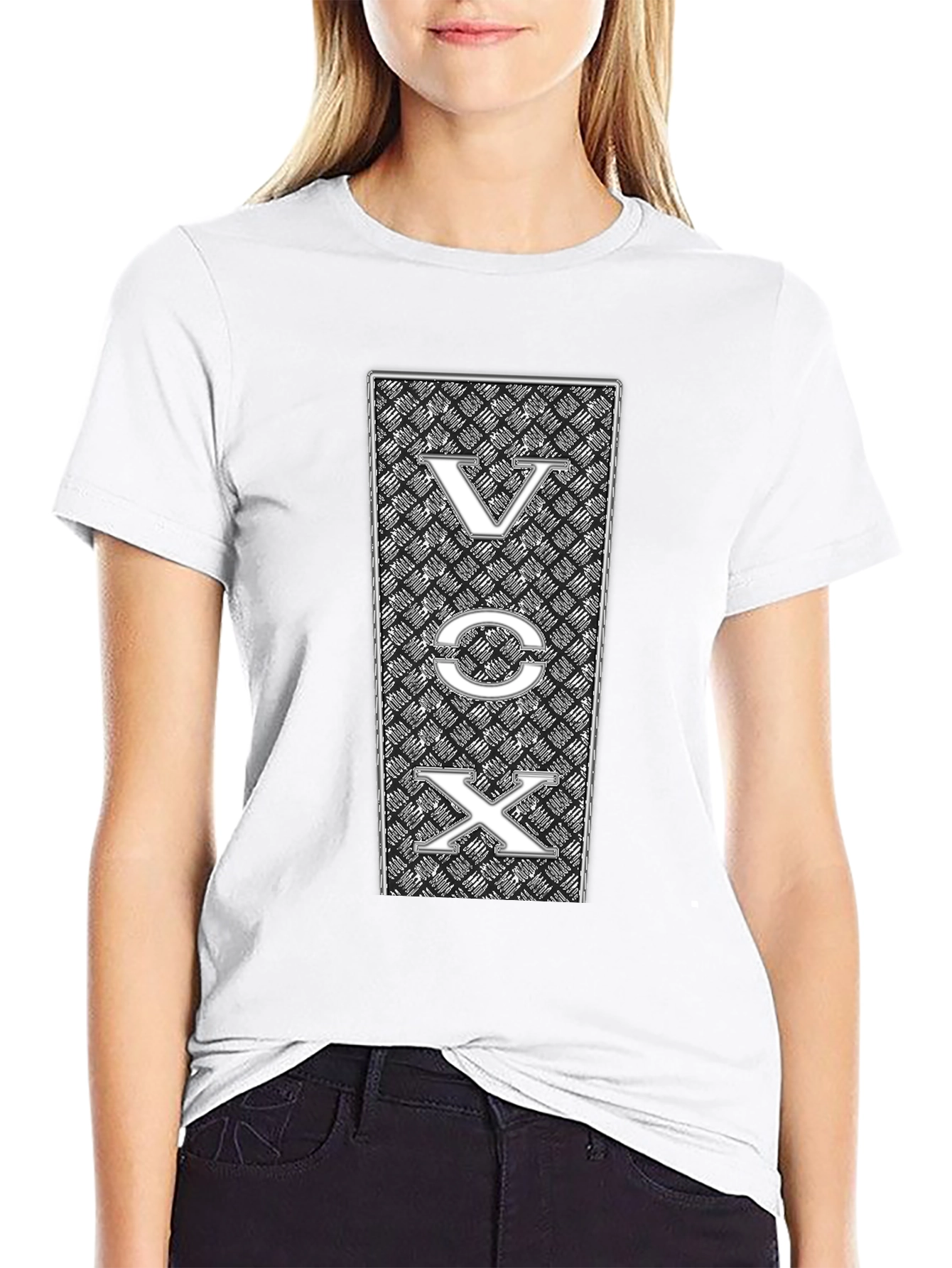 VOX Graphic Print Black T-Shirt