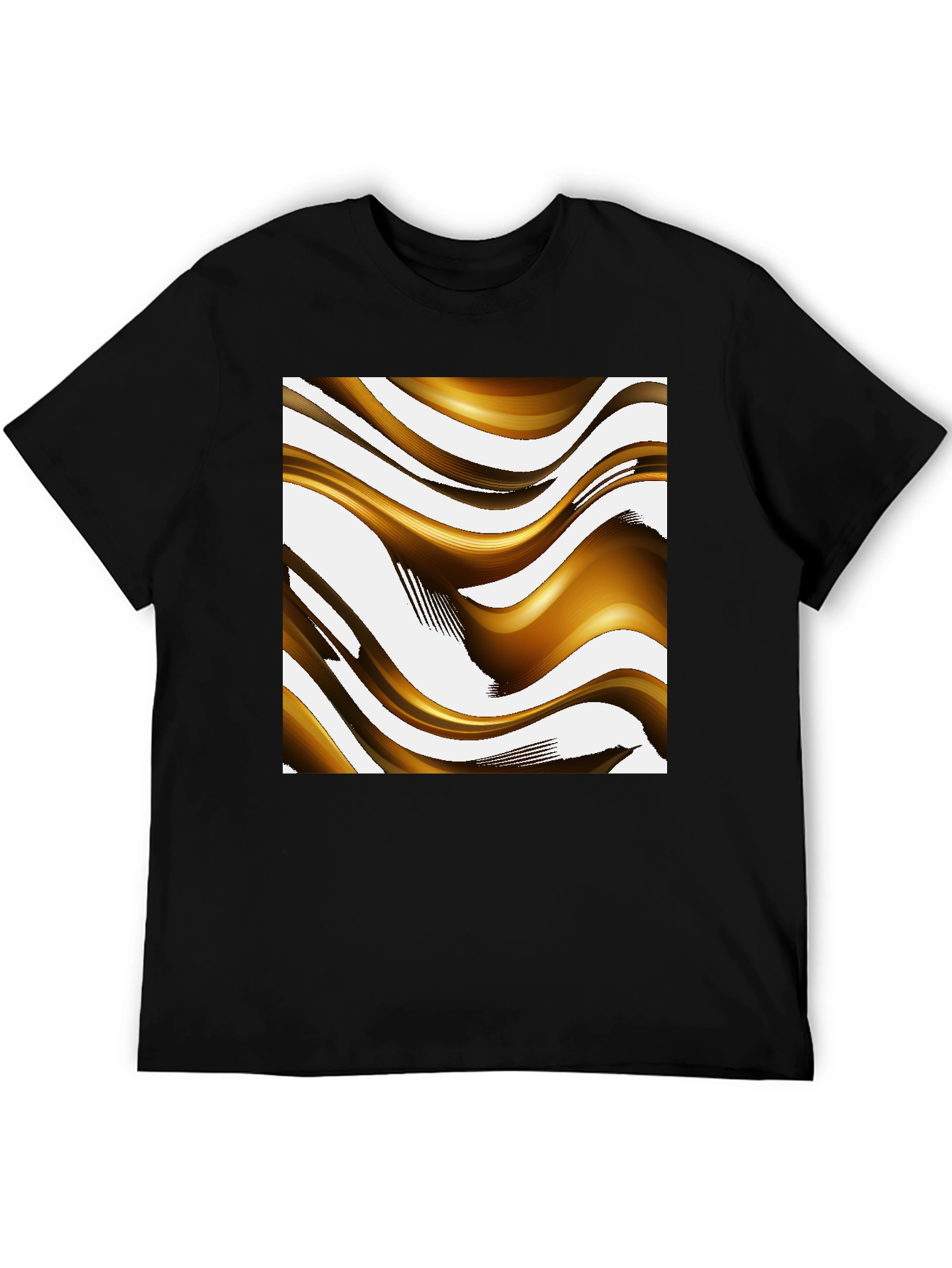 Abstract Gold Wave Design Tee