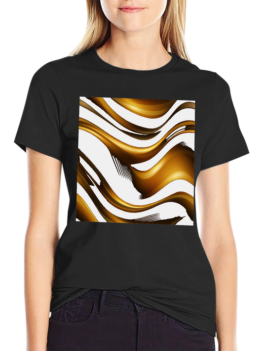 Abstract Gold Wave Design Tee
