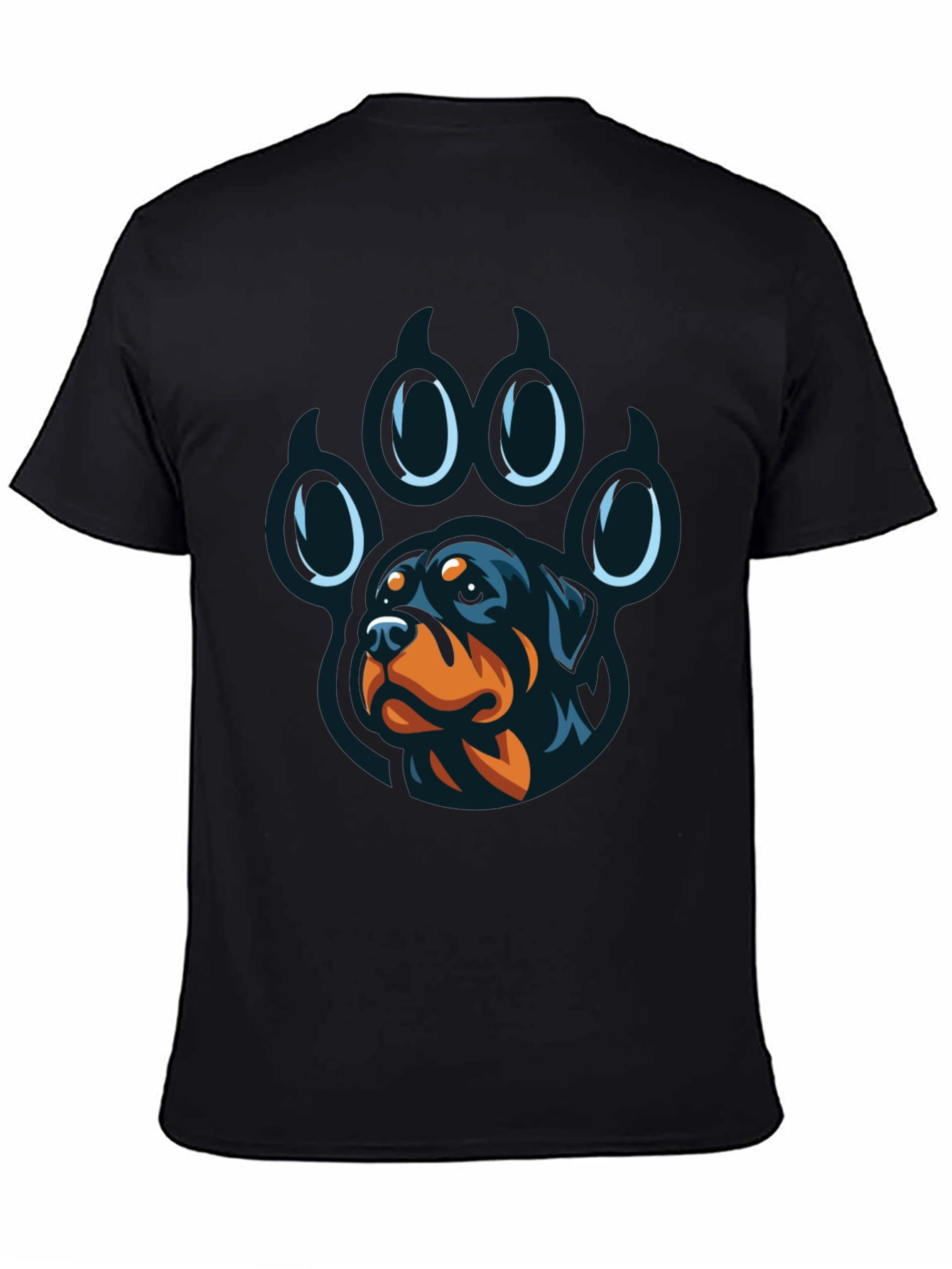 Rottweiler Paw Print Graphic T-Shirt