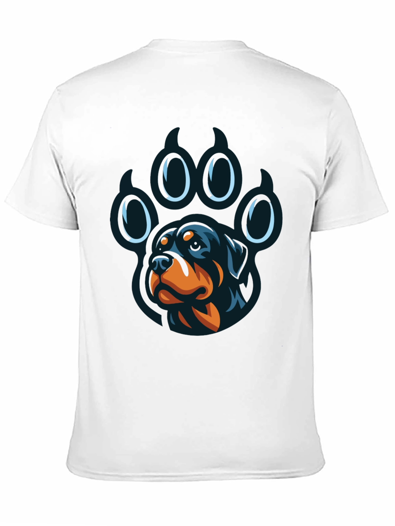 Rottweiler Paw Print Graphic T-Shirt
