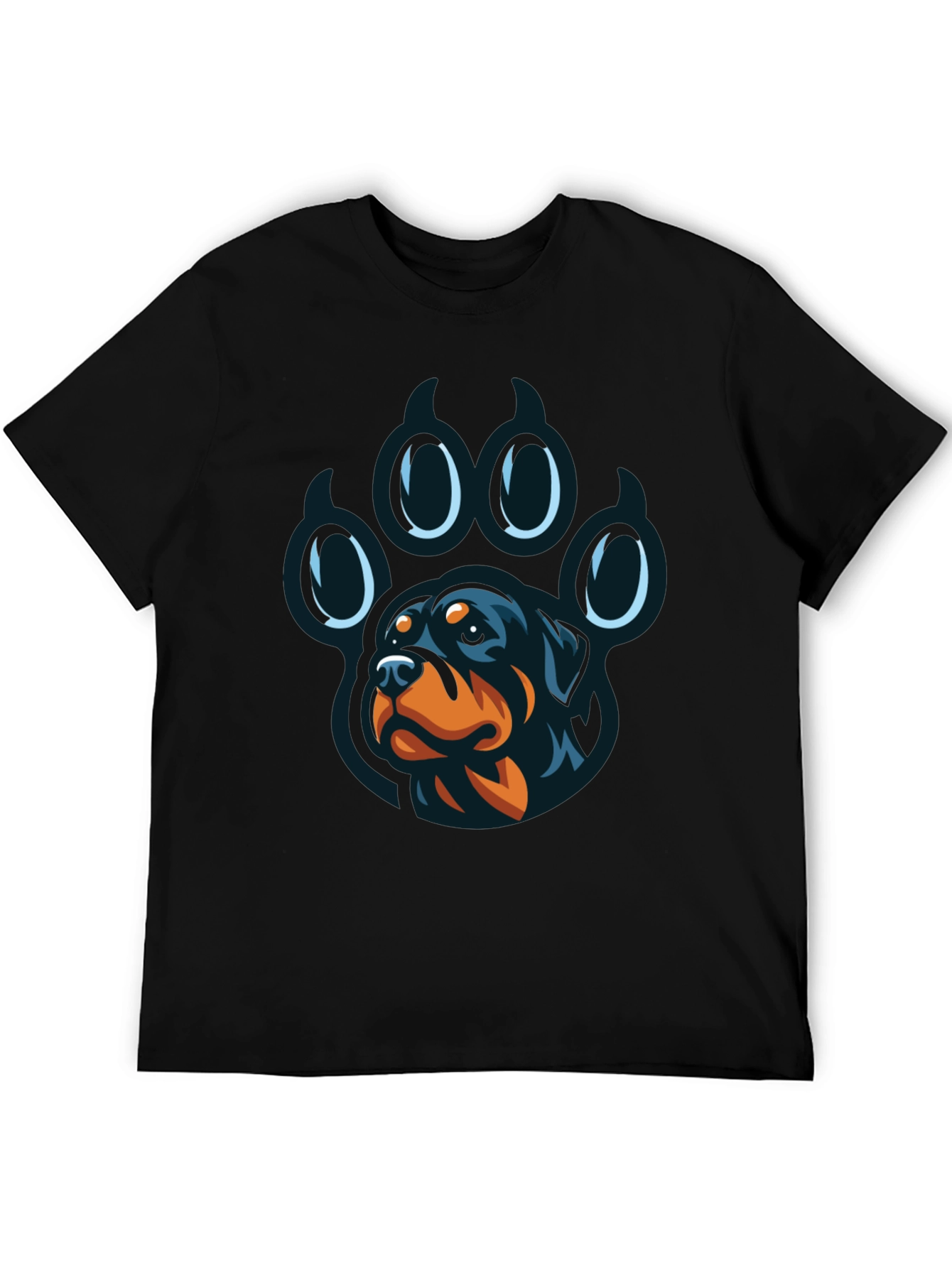 Rottweiler Paw Print Graphic T-Shirt