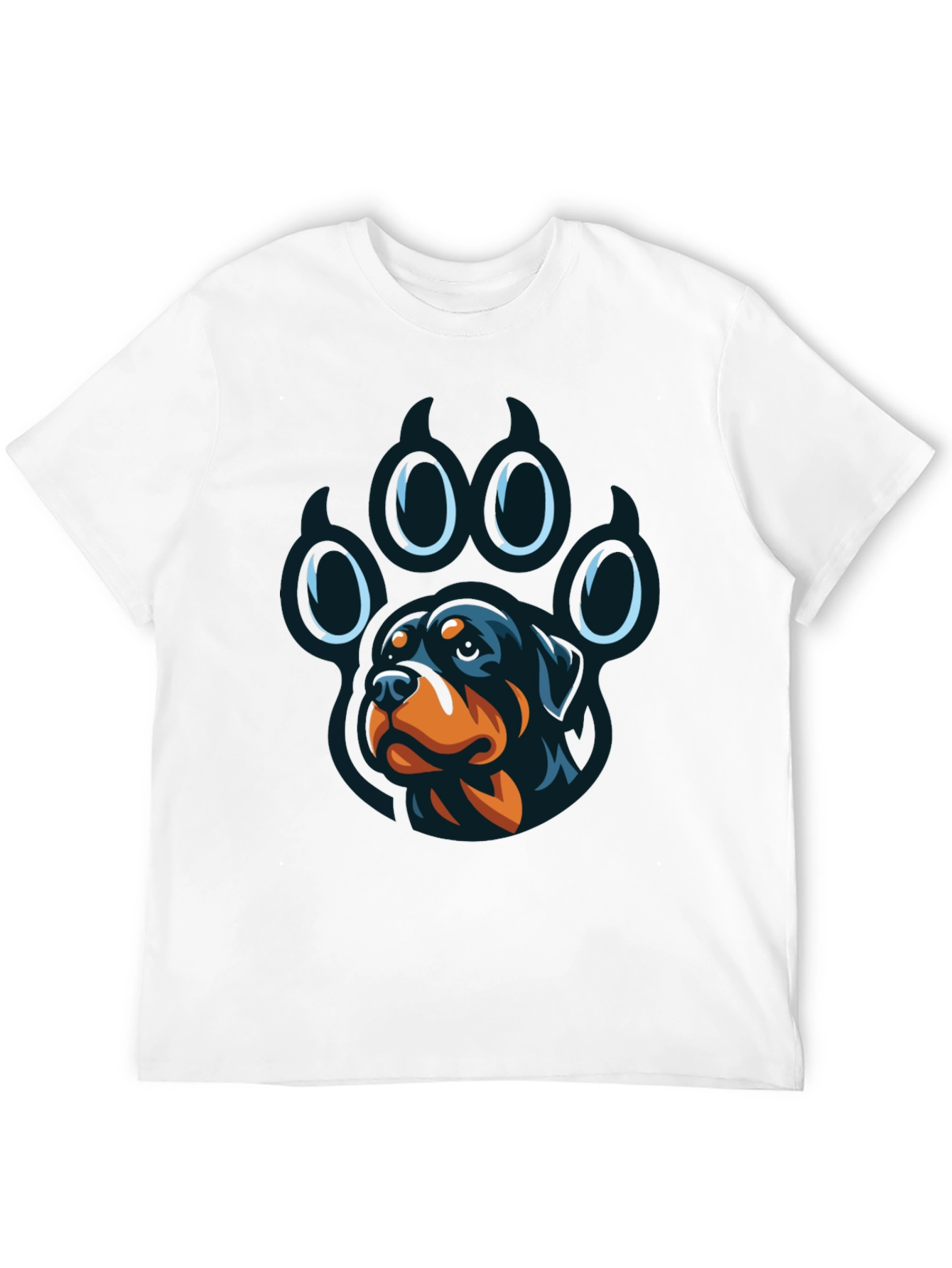 Rottweiler Paw Print Graphic T-Shirt