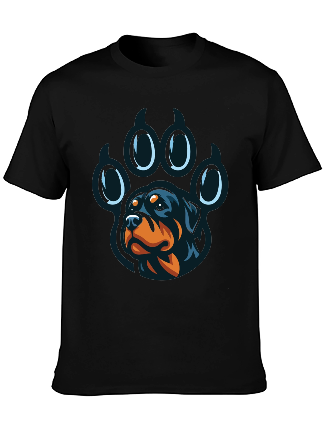 Rottweiler Paw Print Graphic T-Shirt