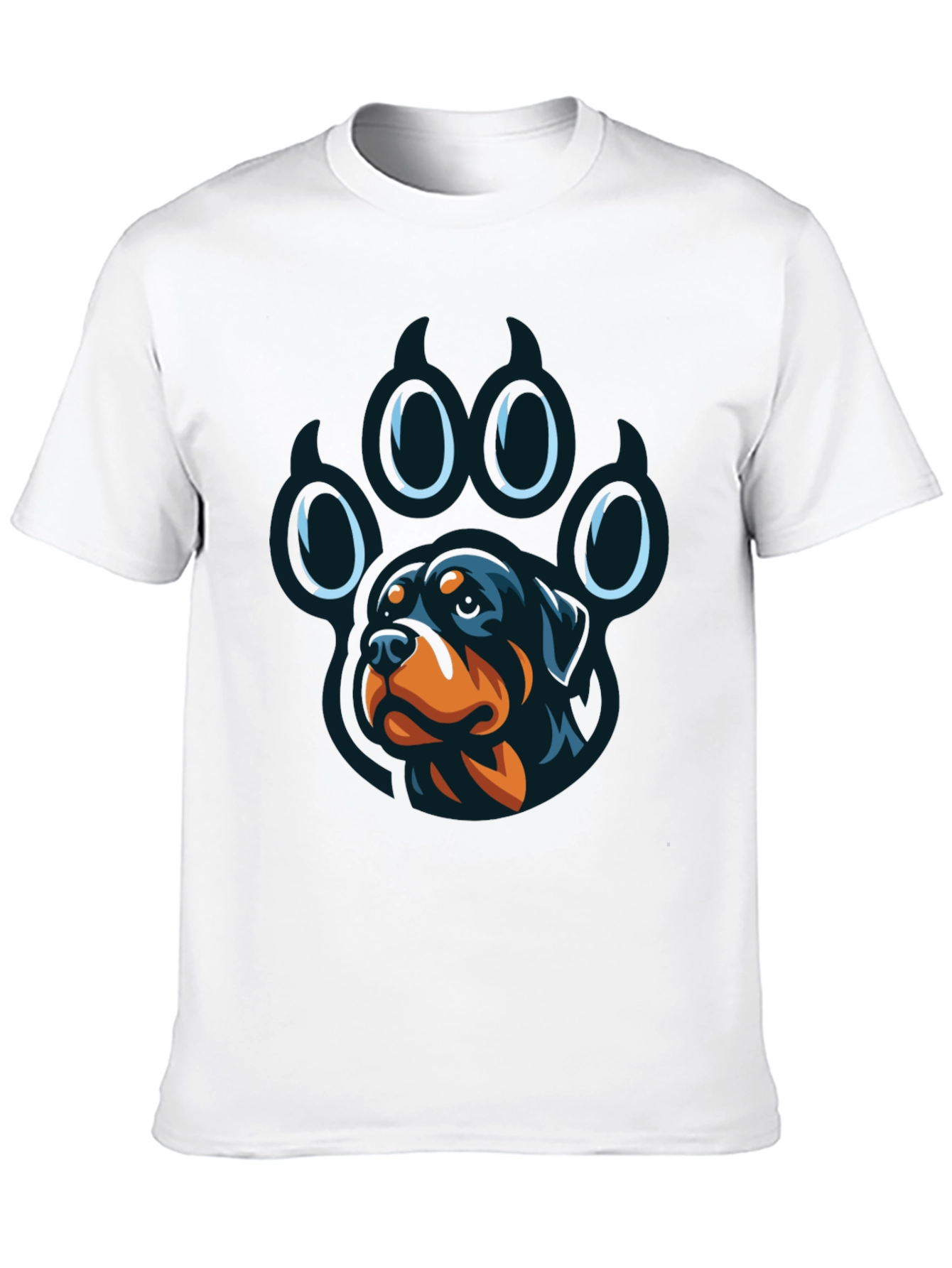 Rottweiler Paw Print Graphic T-Shirt