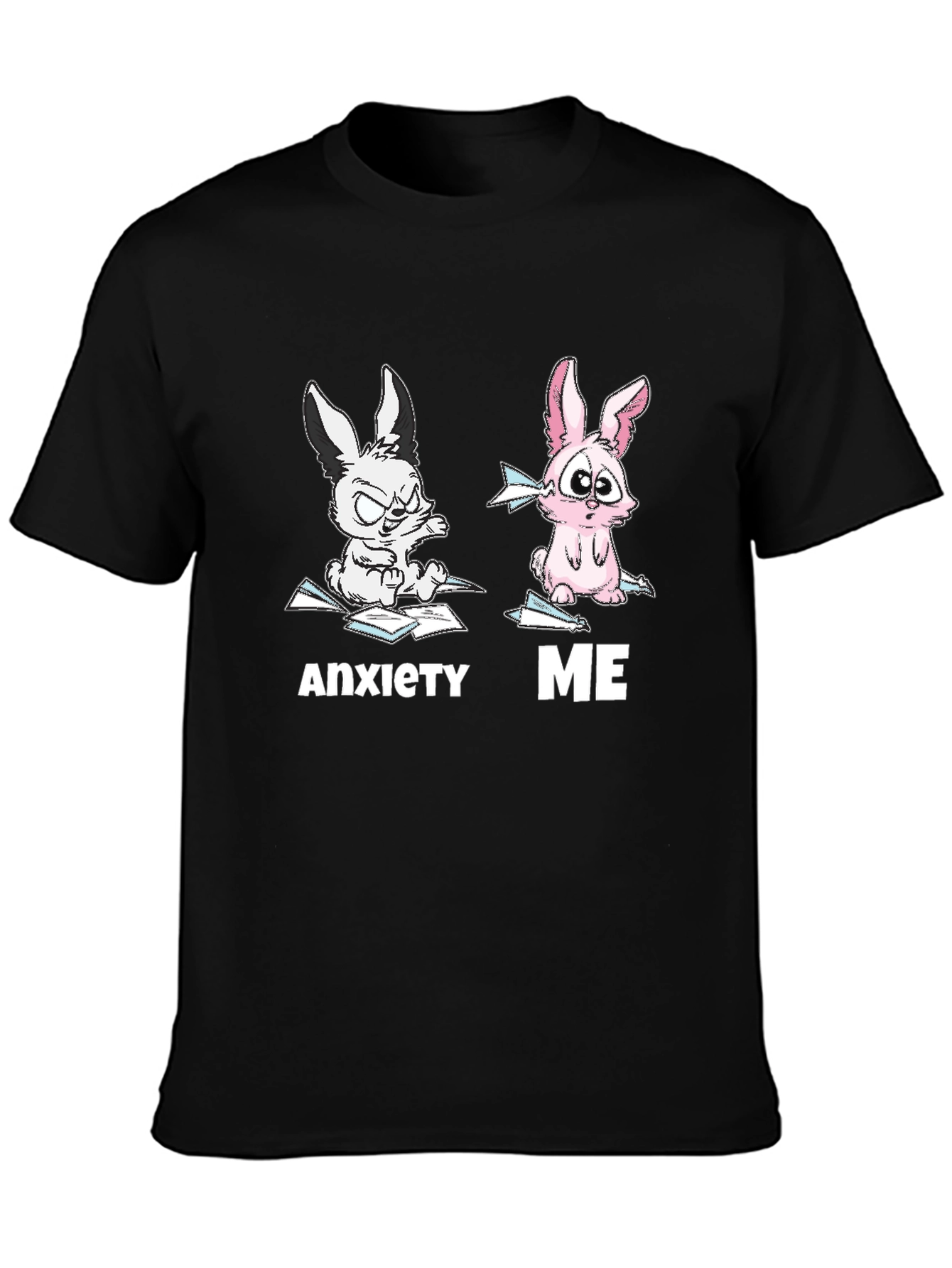 Anxiety vs Me Funny Graphic Tee