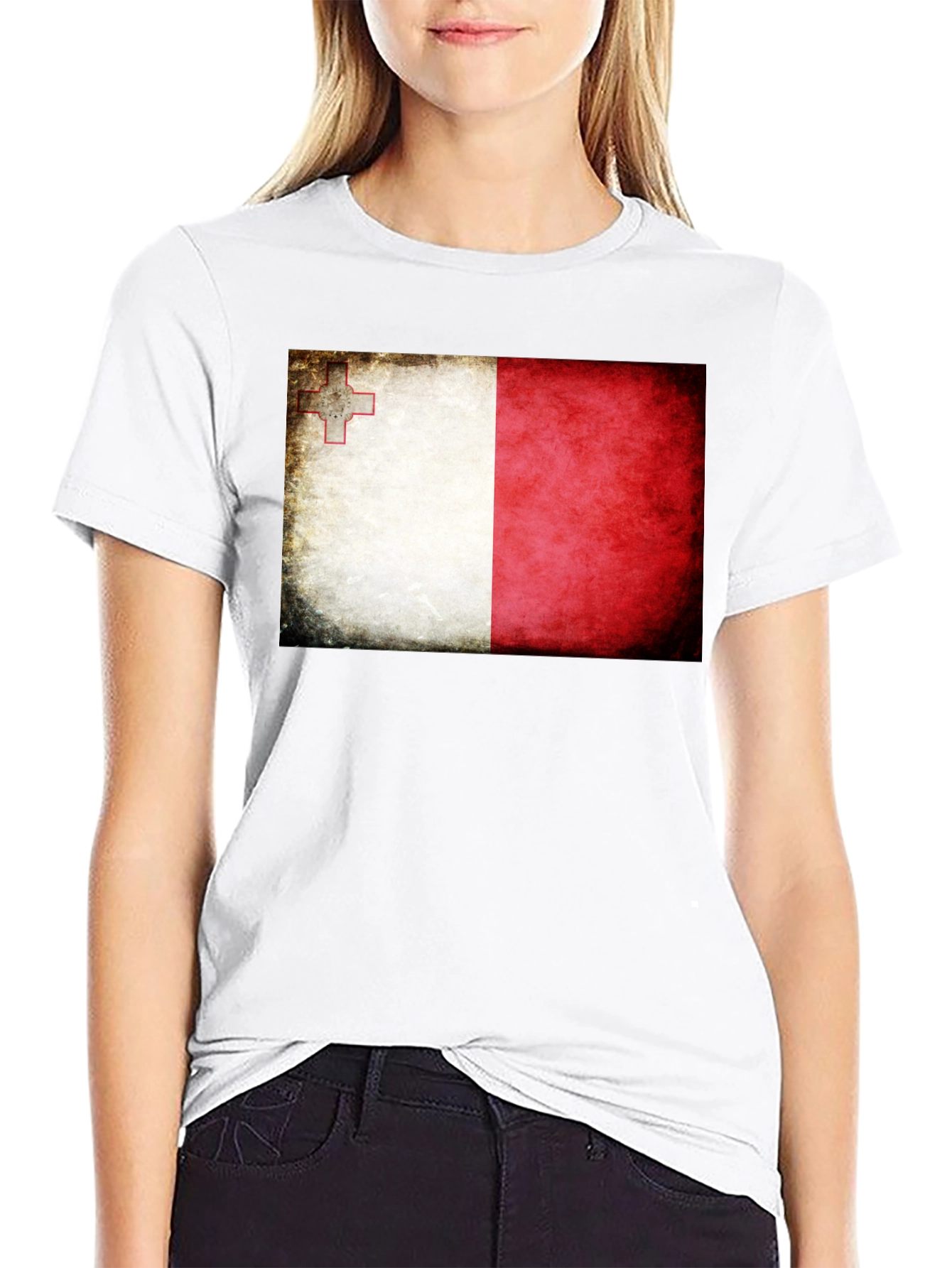 Malta Flag T-Shirt - Distressed Look
