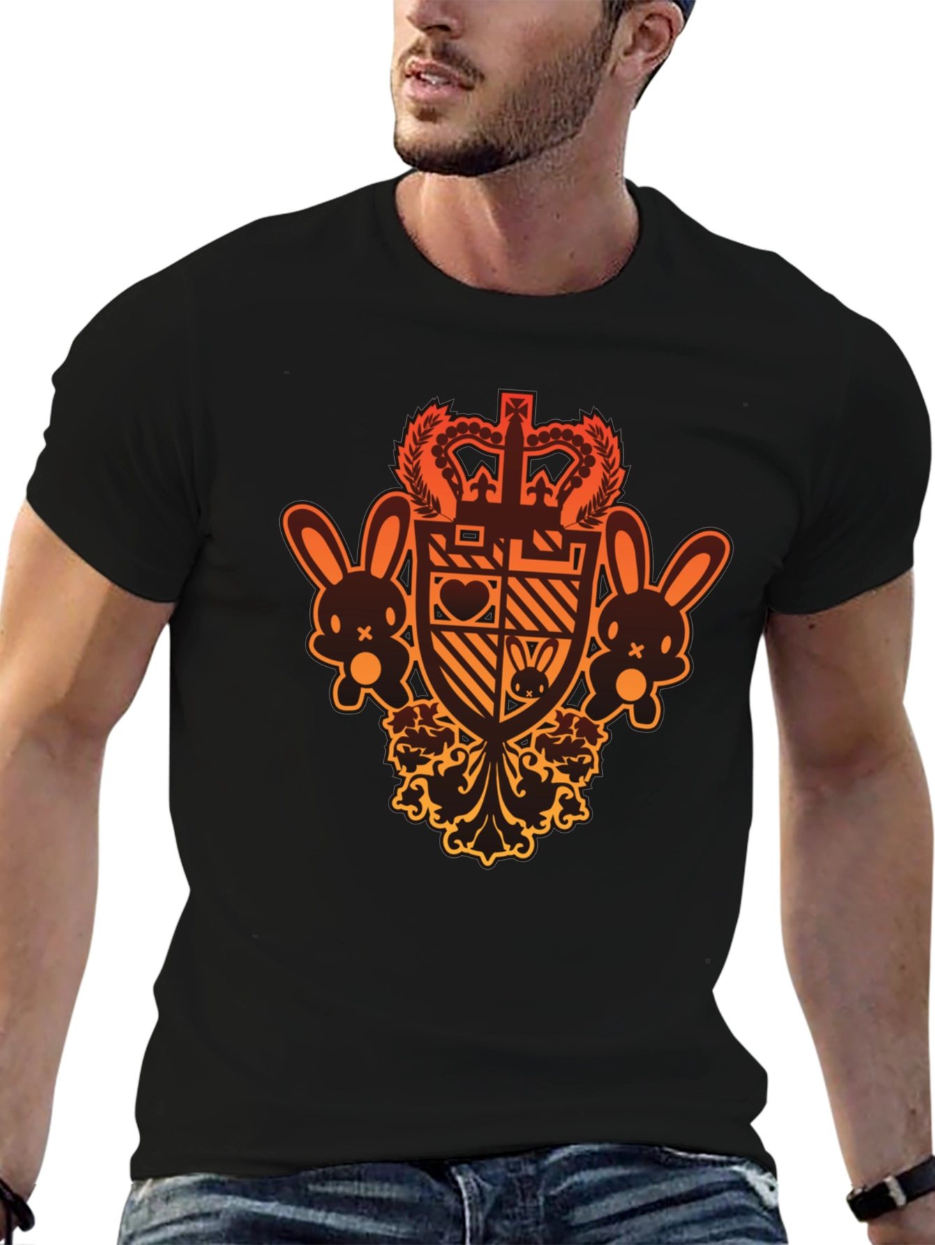 Royal Bunny Crest Black T-Shirt