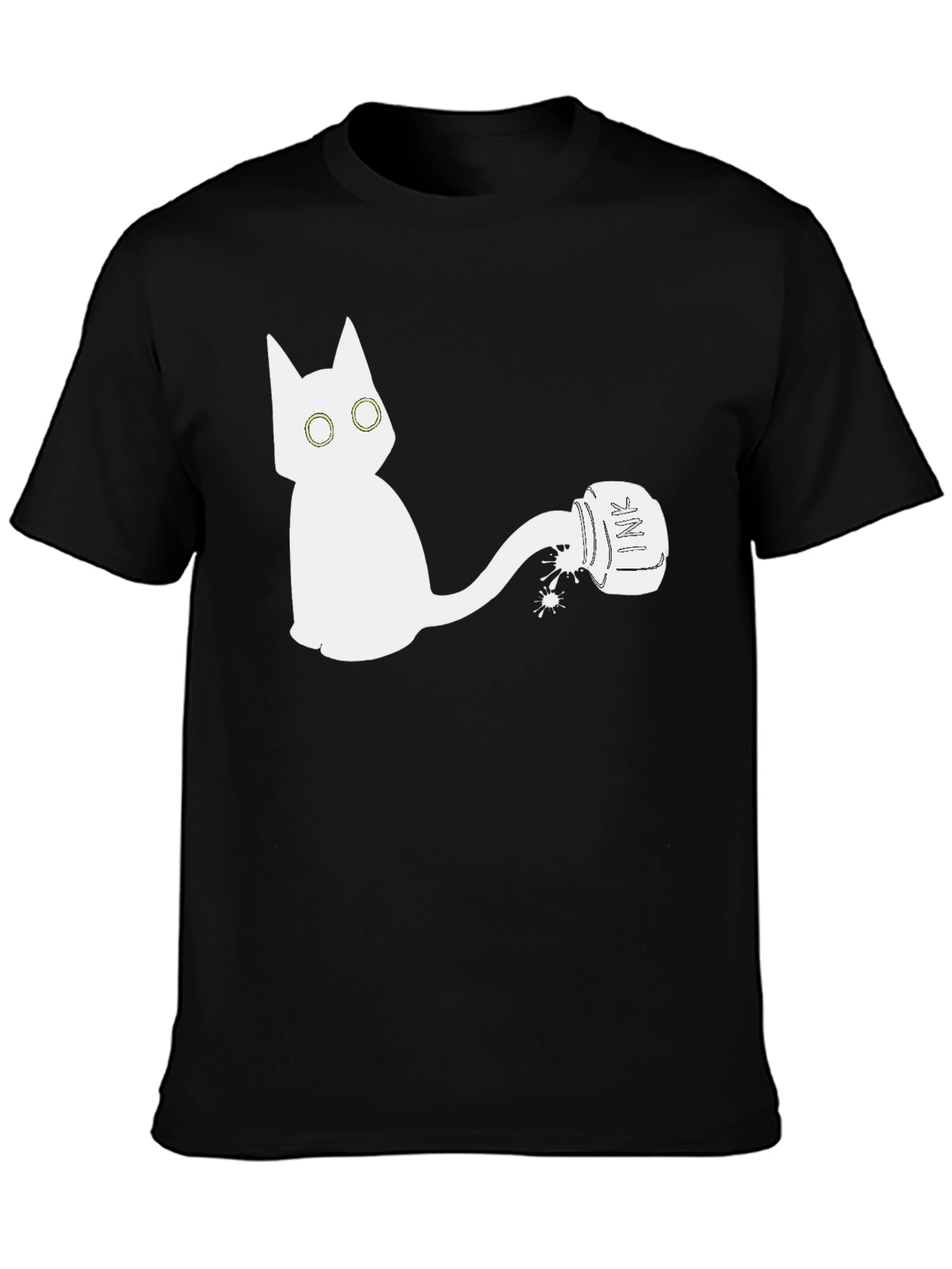 Cat Ink Spill Graphic Tee - Unique Design