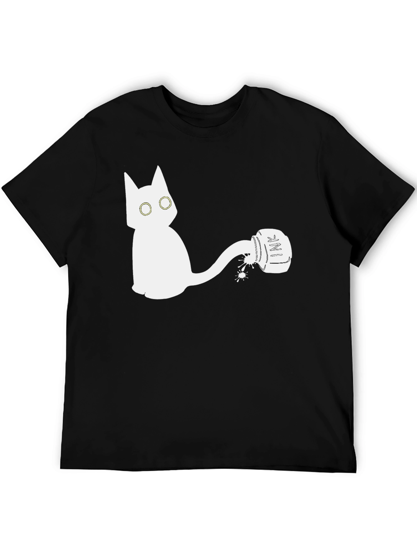 Cat Ink Spill Graphic Tee - Unique Design