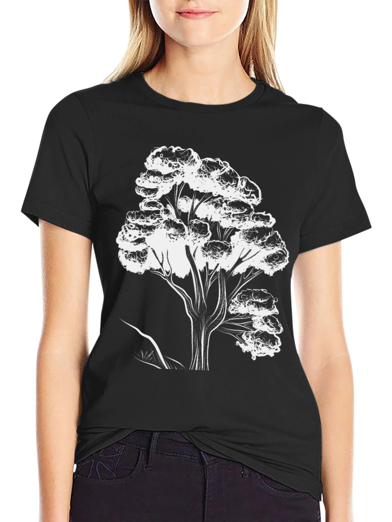 Nature Tree Graphic Tee - Stylish Black T-Shirt
