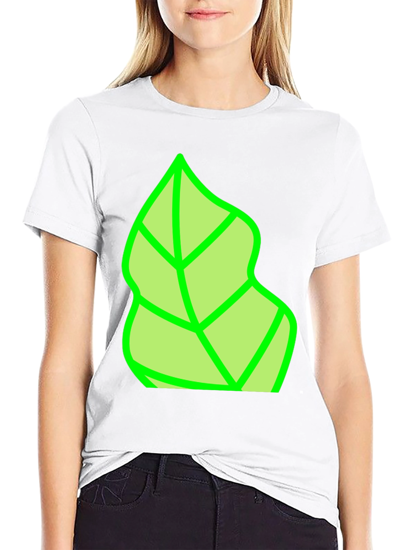 Green Leaf Graphic Tee - Nature Inspired Casual Wear