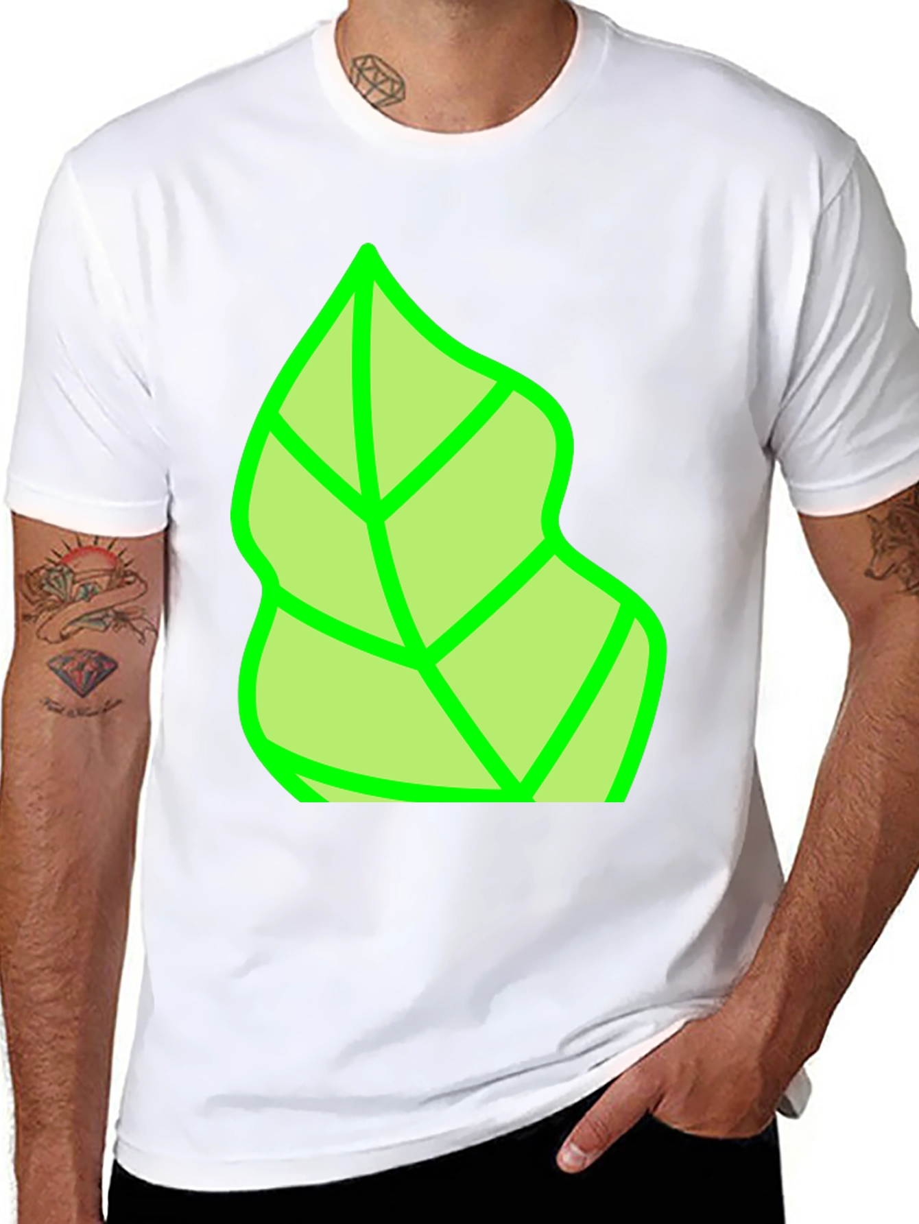 Green Leaf Graphic Tee - Nature Inspired Casual Wear