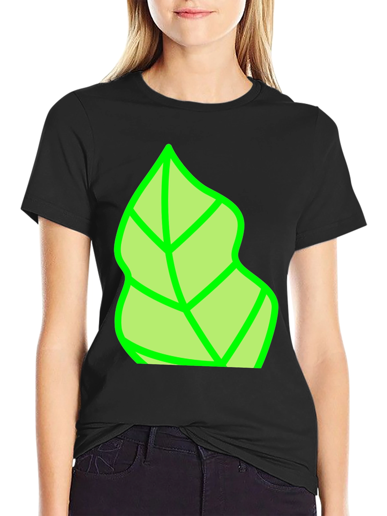 Green Leaf Graphic Tee - Nature Inspired Casual Wear
