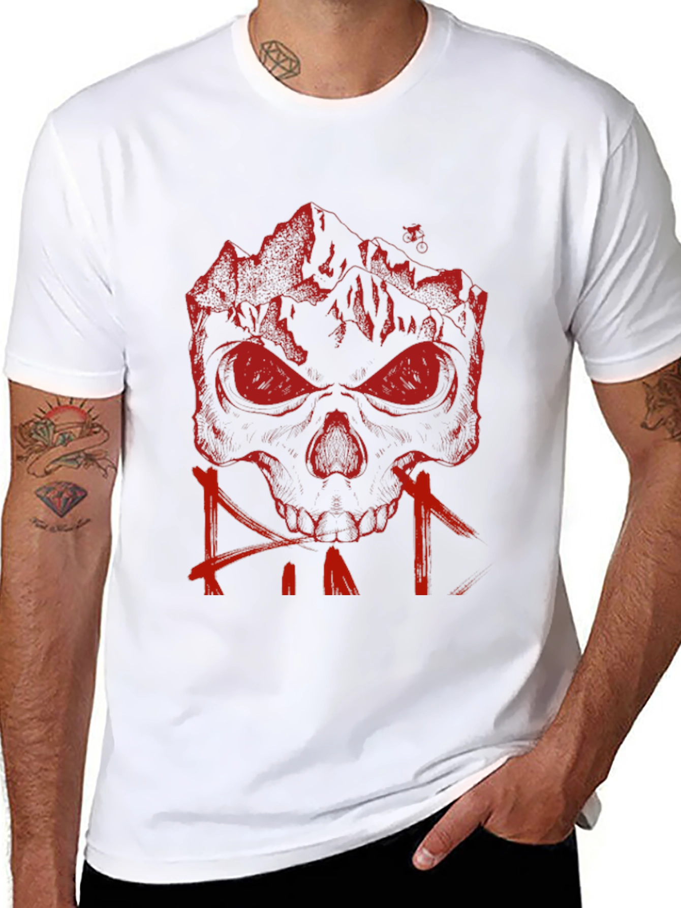 Mountain Skull Graphic Tee - Black