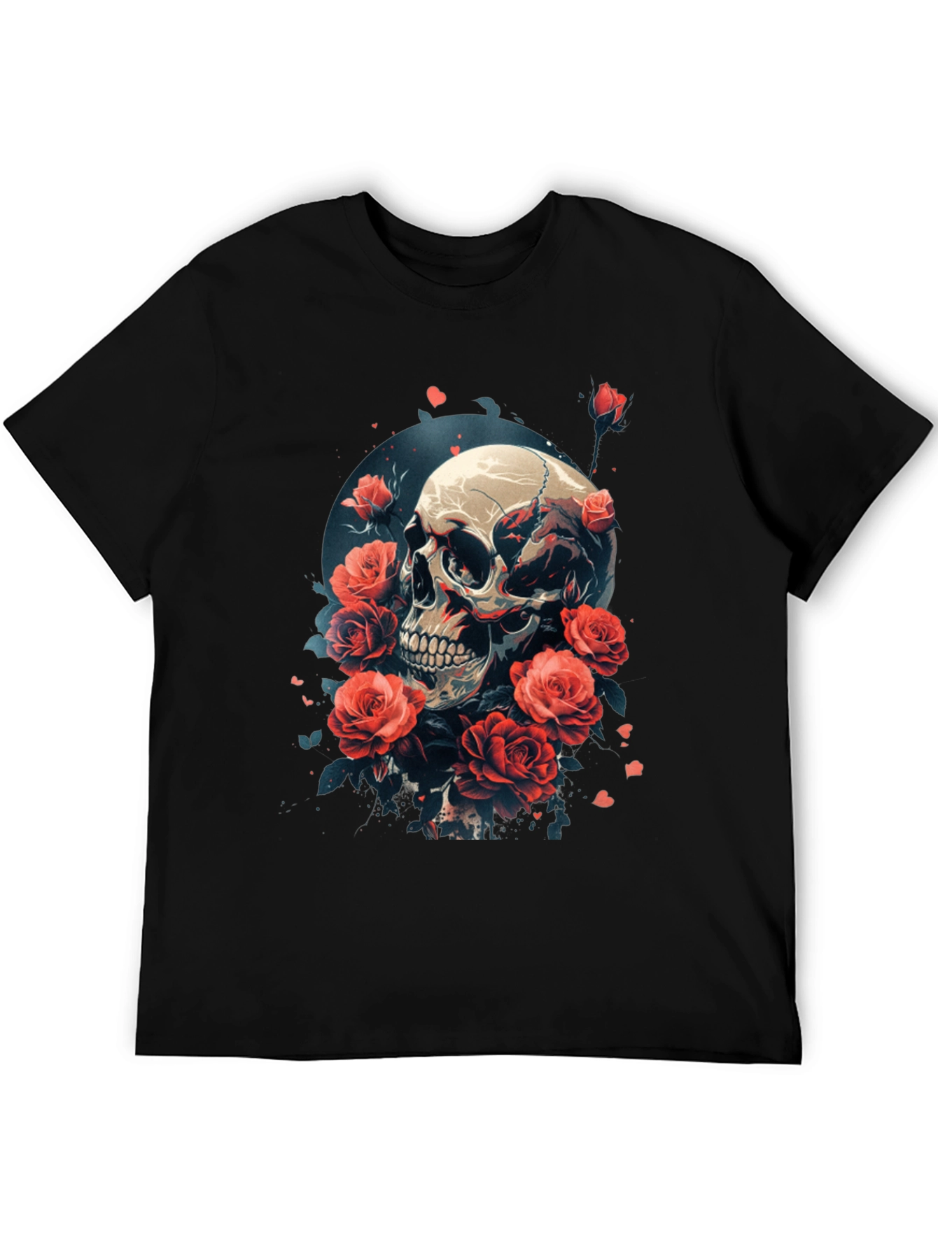 Skull & Roses Graphic T-Shirt - Edgy Streetwear