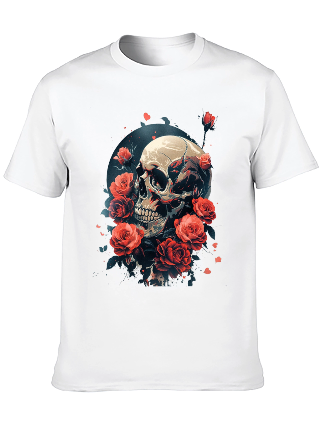 Skull & Roses Graphic T-Shirt - Edgy Streetwear