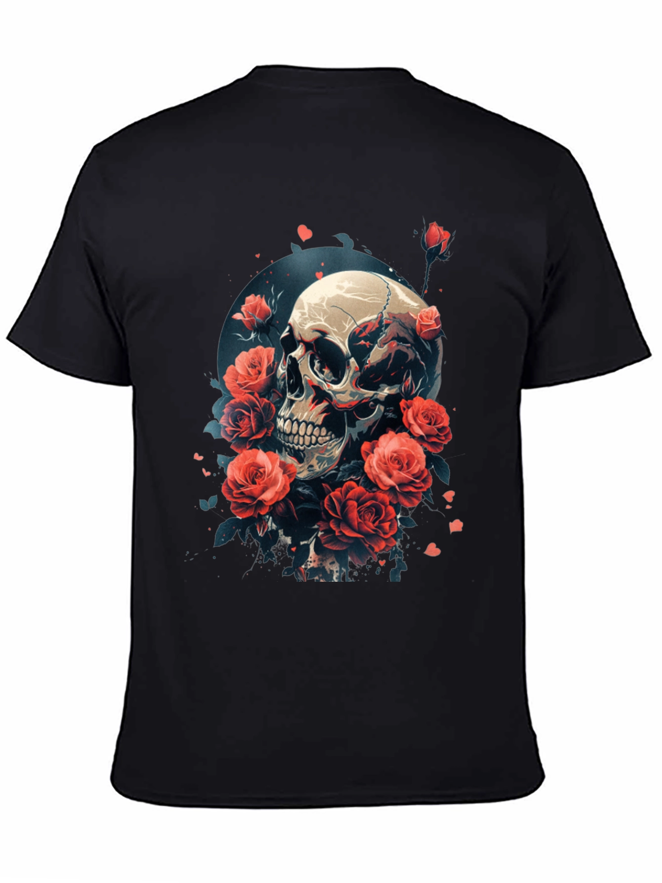 Skull & Roses Graphic T-Shirt - Edgy Streetwear