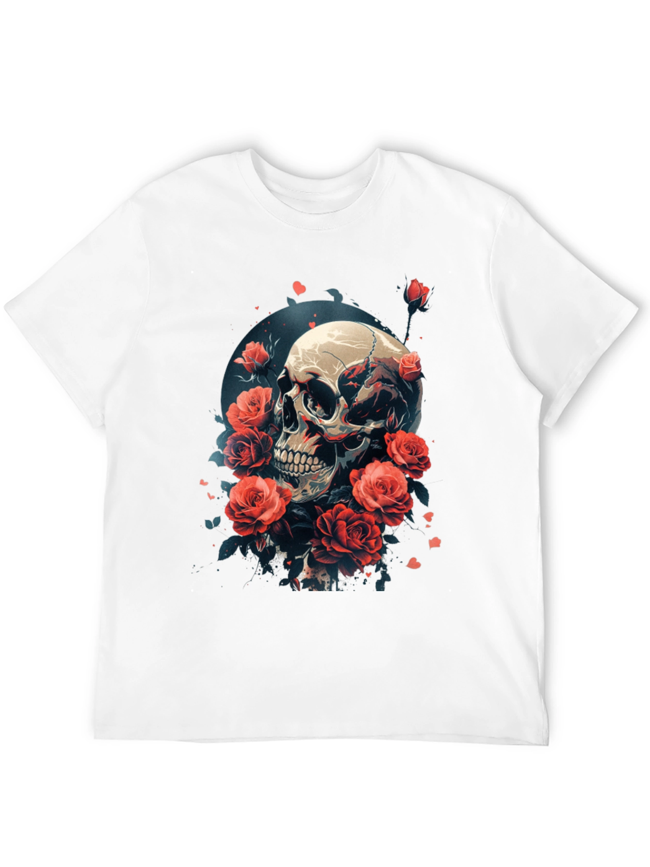 Skull & Roses Graphic T-Shirt - Edgy Streetwear