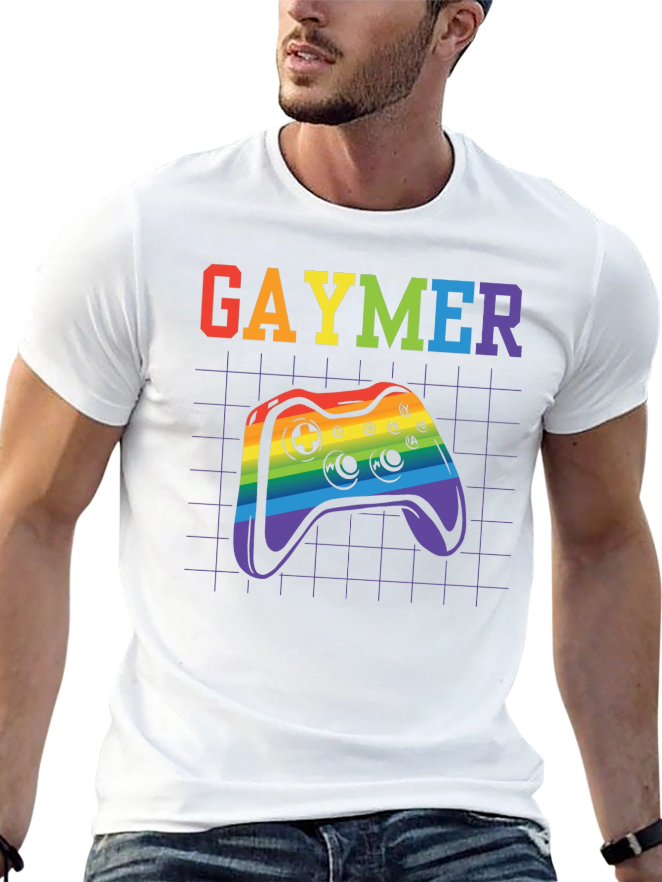 Gaymer Pride T-Shirt - Rainbow Controller Design