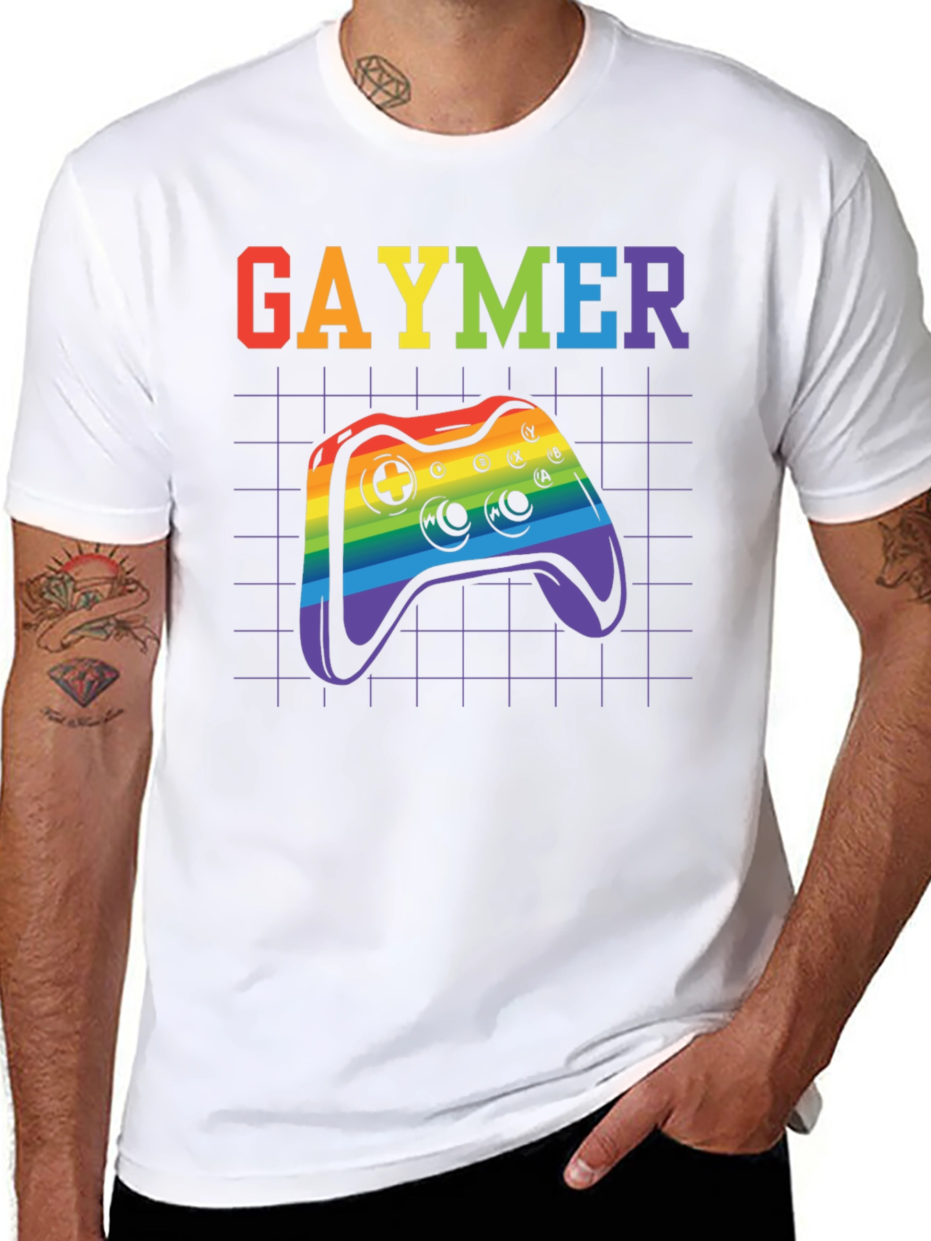 Gaymer Pride T-Shirt - Rainbow Controller Design