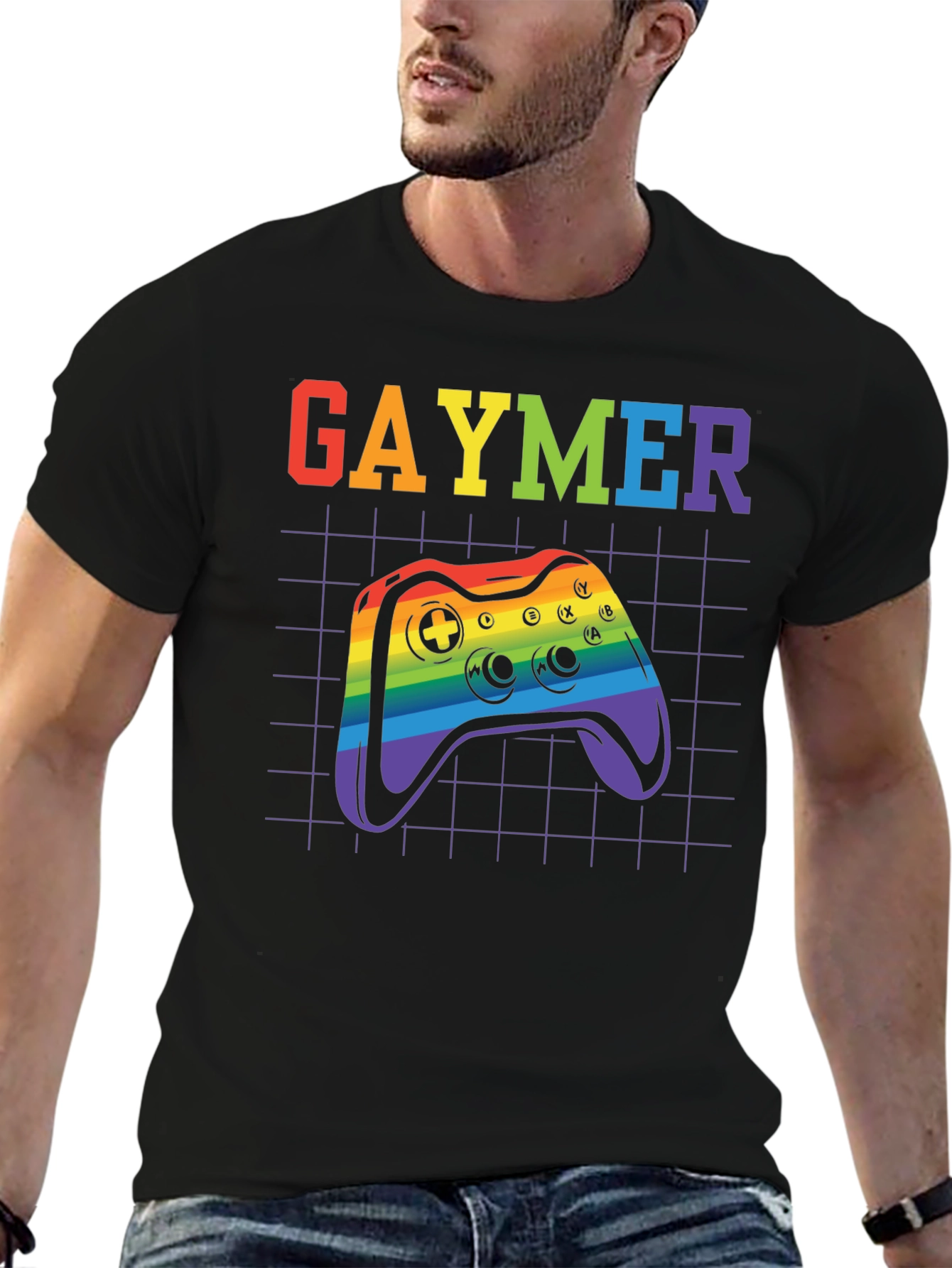 Gaymer Pride T-Shirt - Rainbow Controller Design