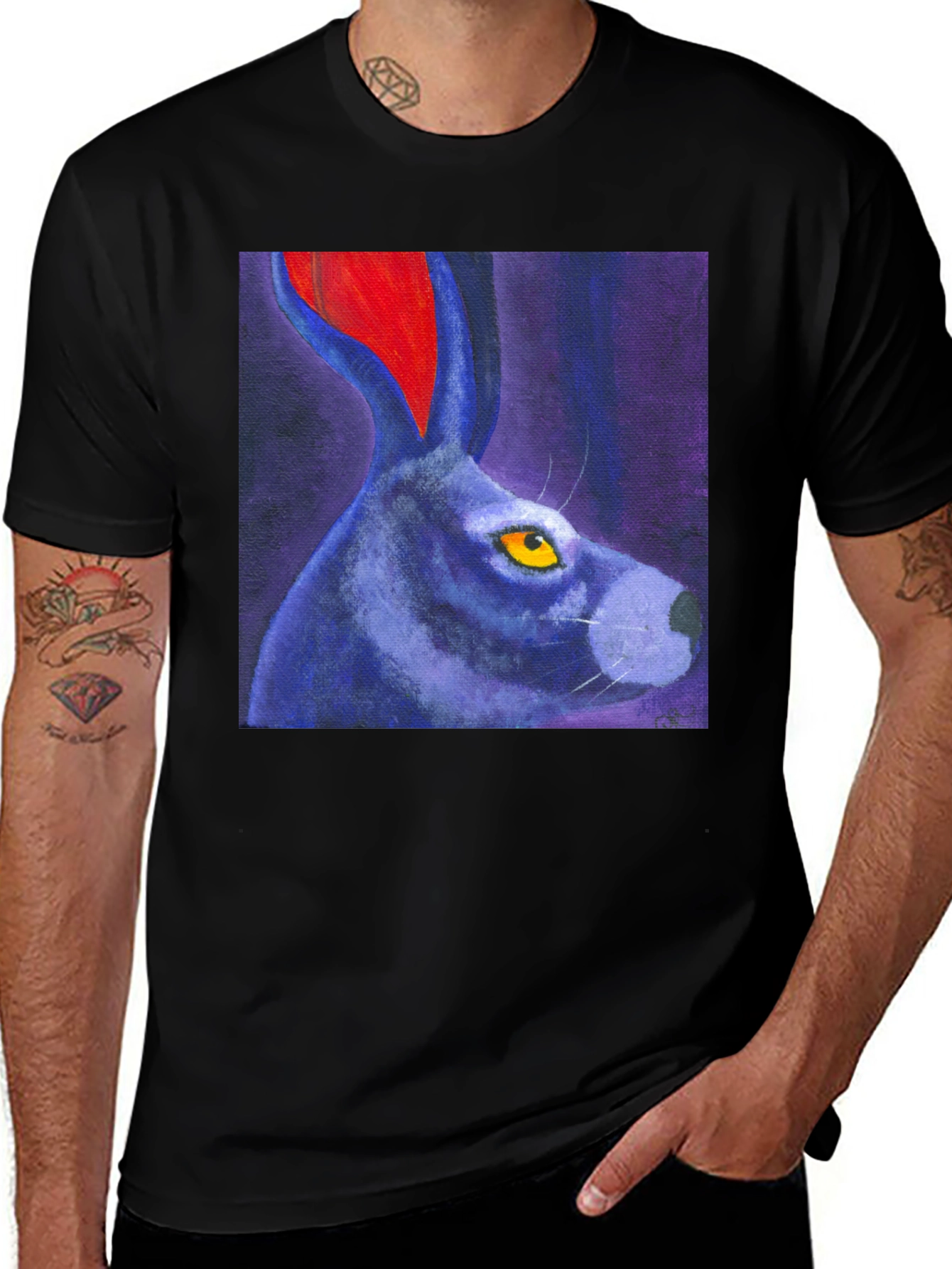 Rabbit Art Print Tee - Unique Graphic T-Shirt