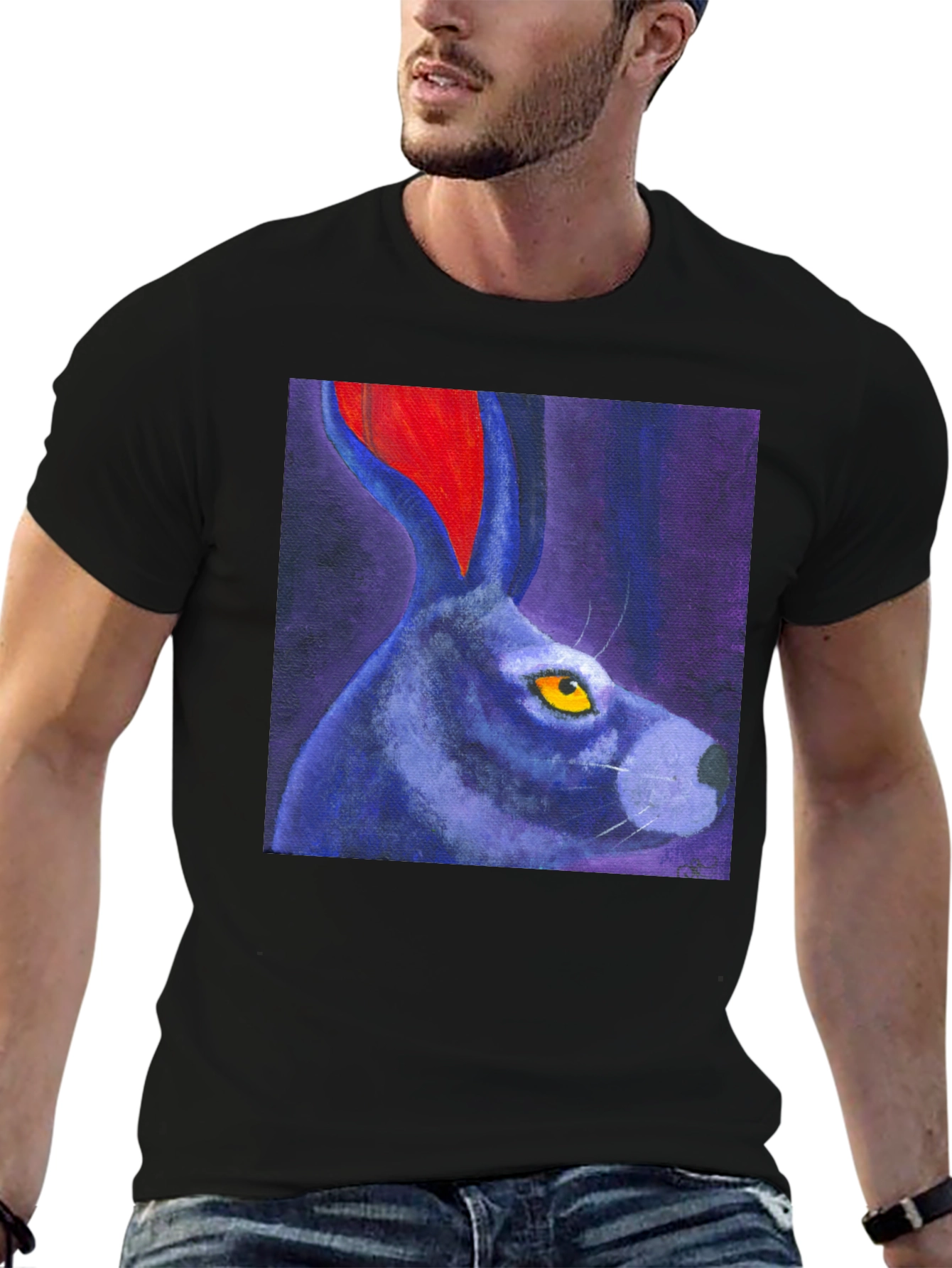 Rabbit Art Print Tee - Unique Graphic T-Shirt