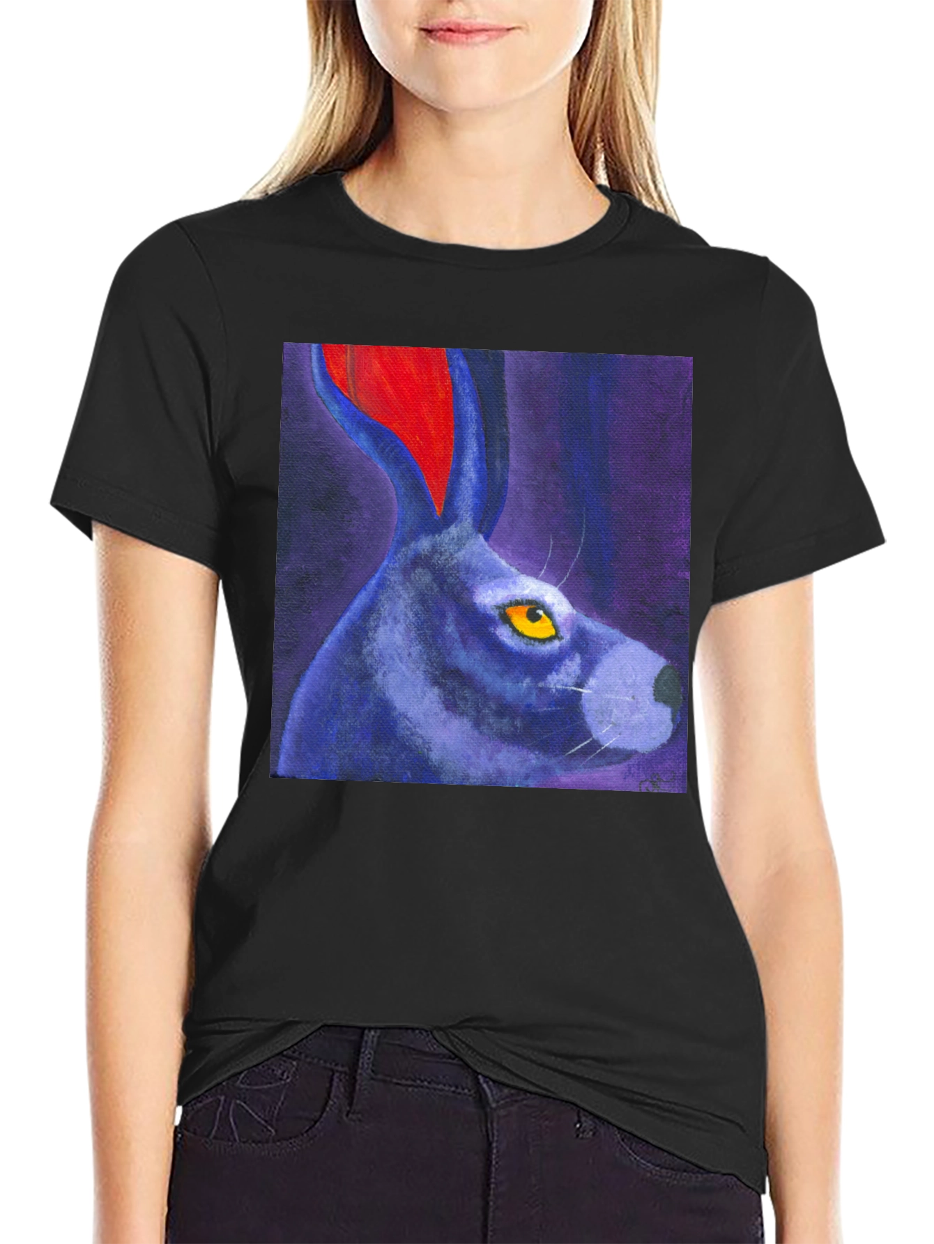 Rabbit Art Print Tee - Unique Graphic T-Shirt