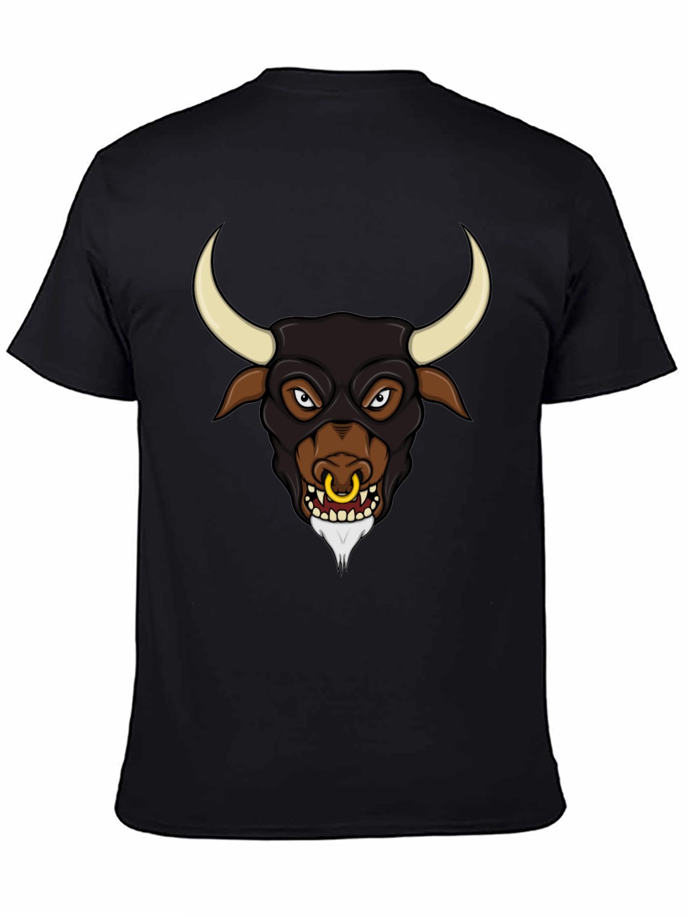 Black Graphic Tee - Angry Bull Design