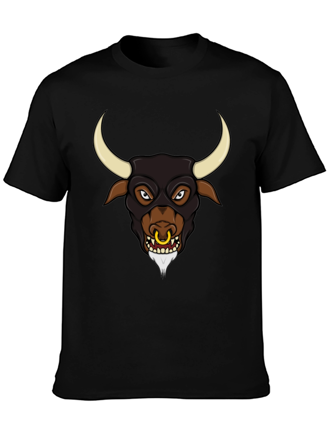 Black Graphic Tee - Angry Bull Design